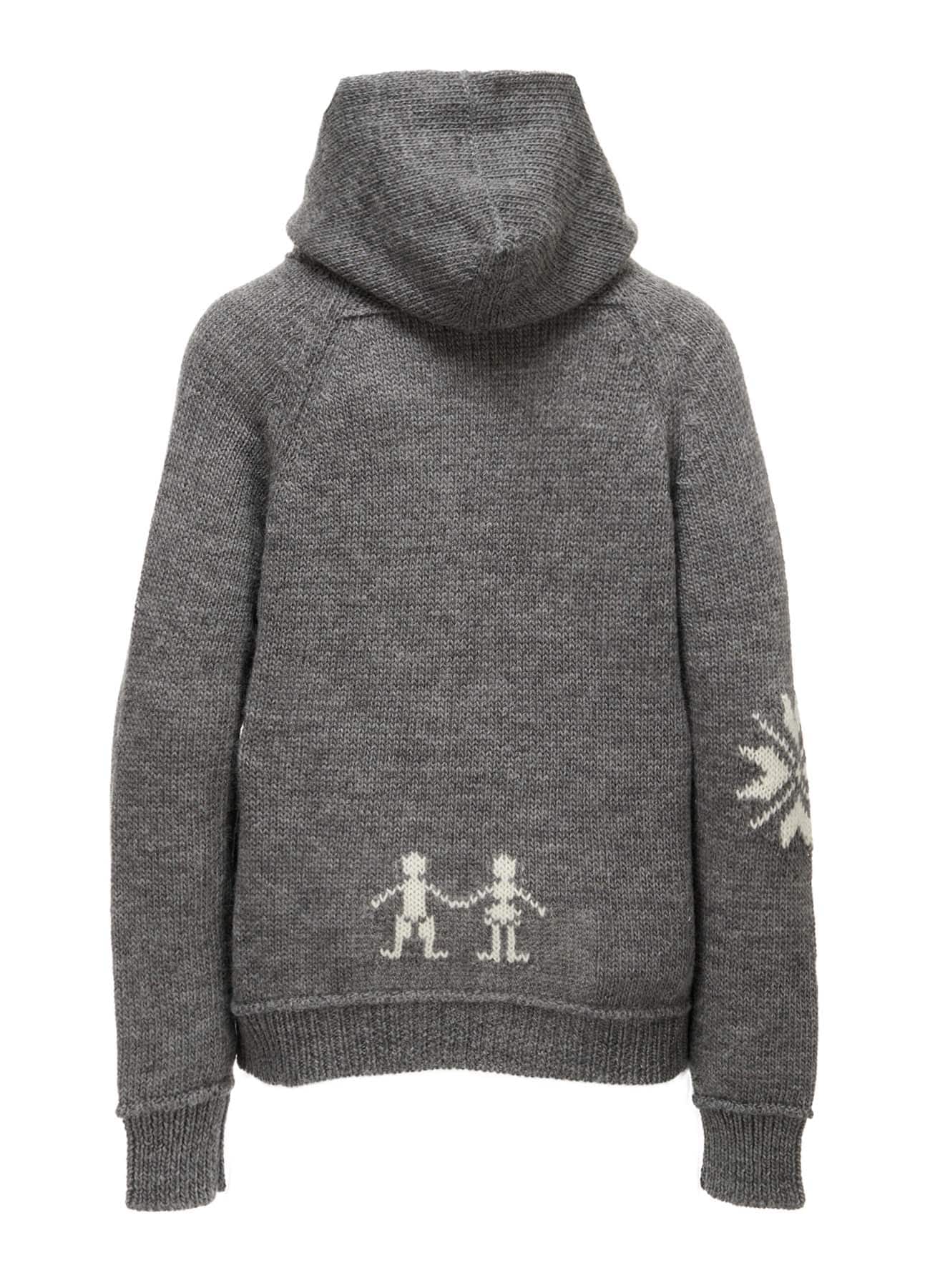 WOOL JERSEY INTARSIA HOODIE