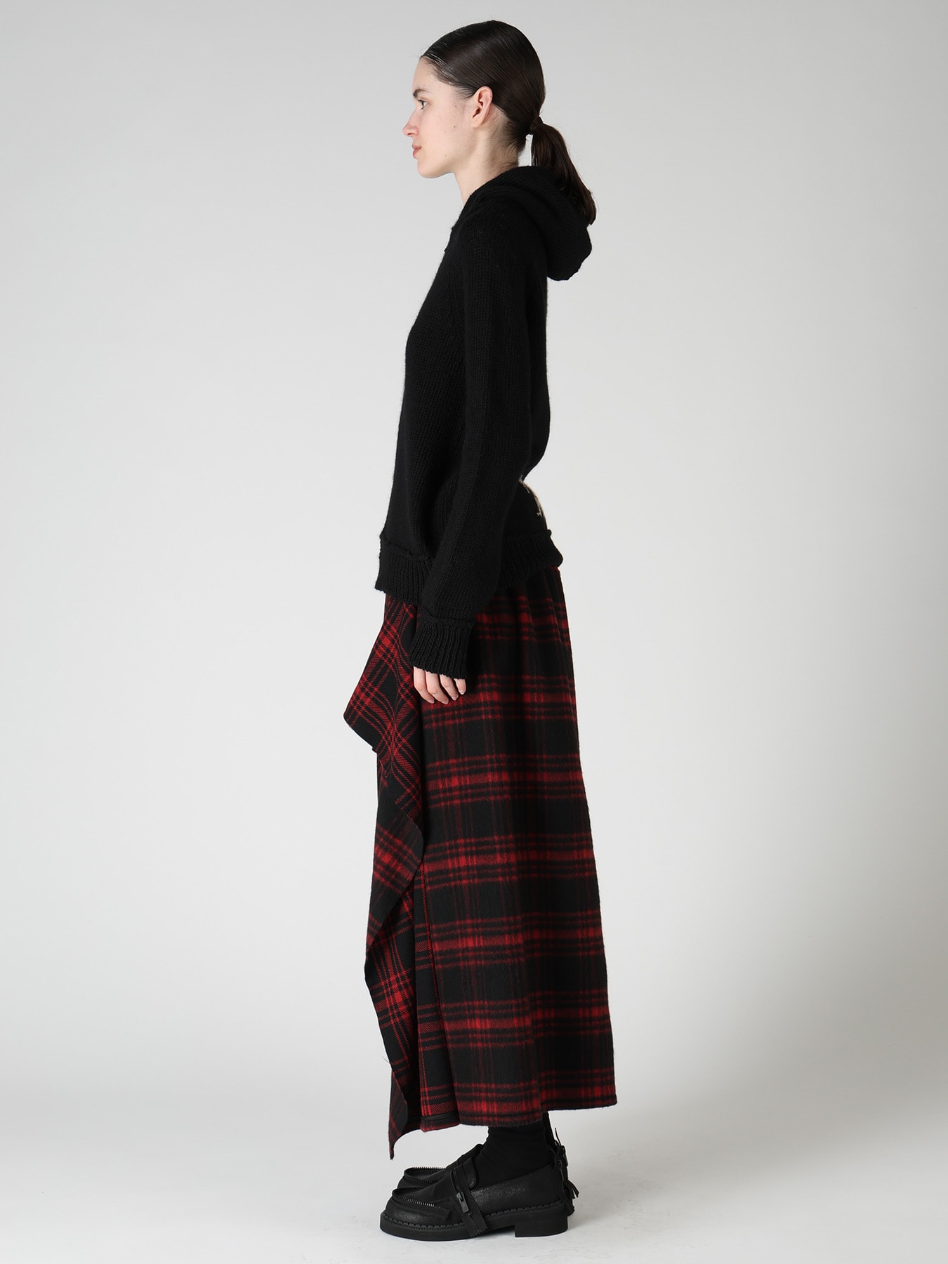WOOL JERSEY INTARSIA HOODIE