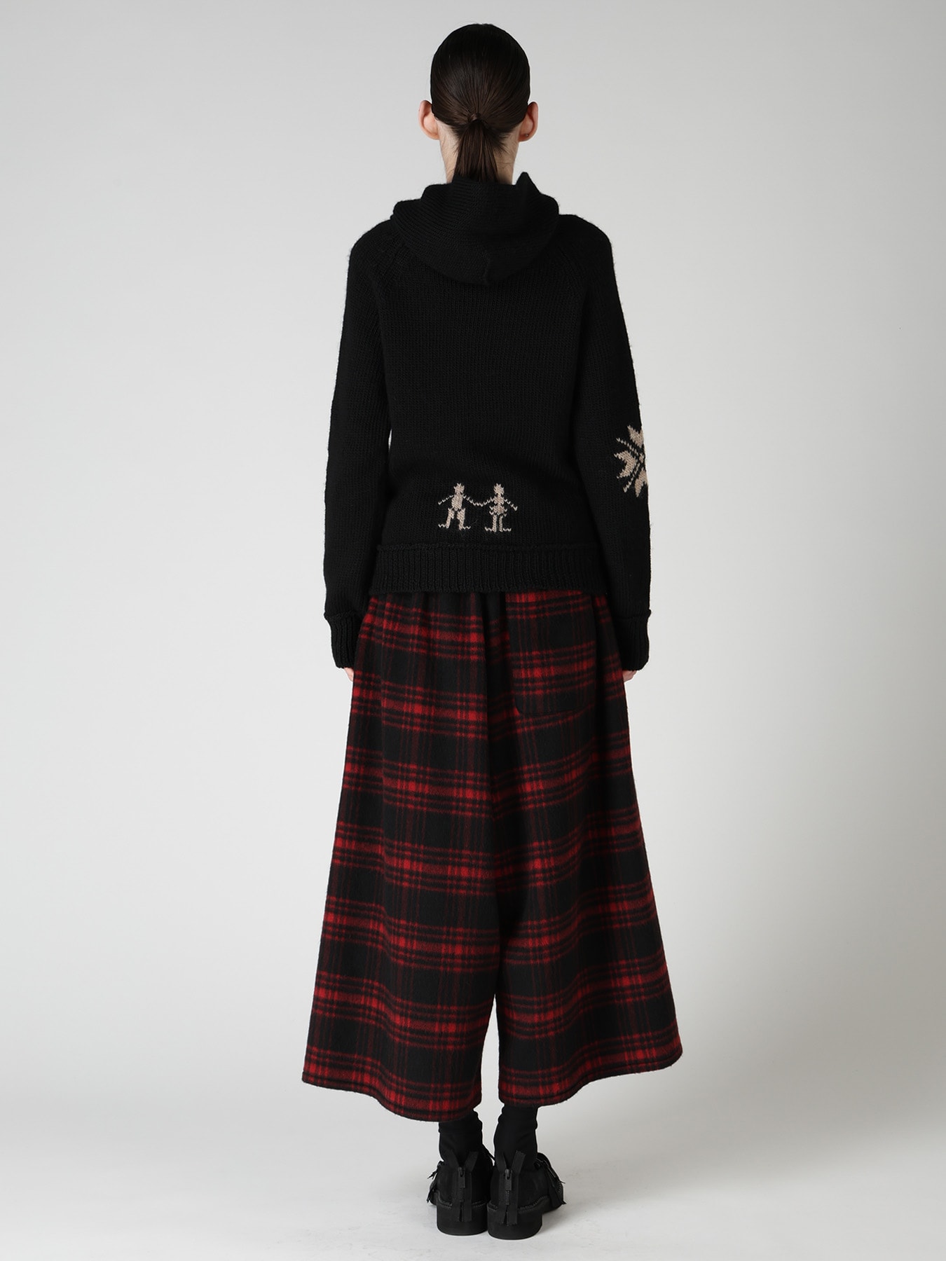 WOOL JERSEY INTARSIA HOODIE
