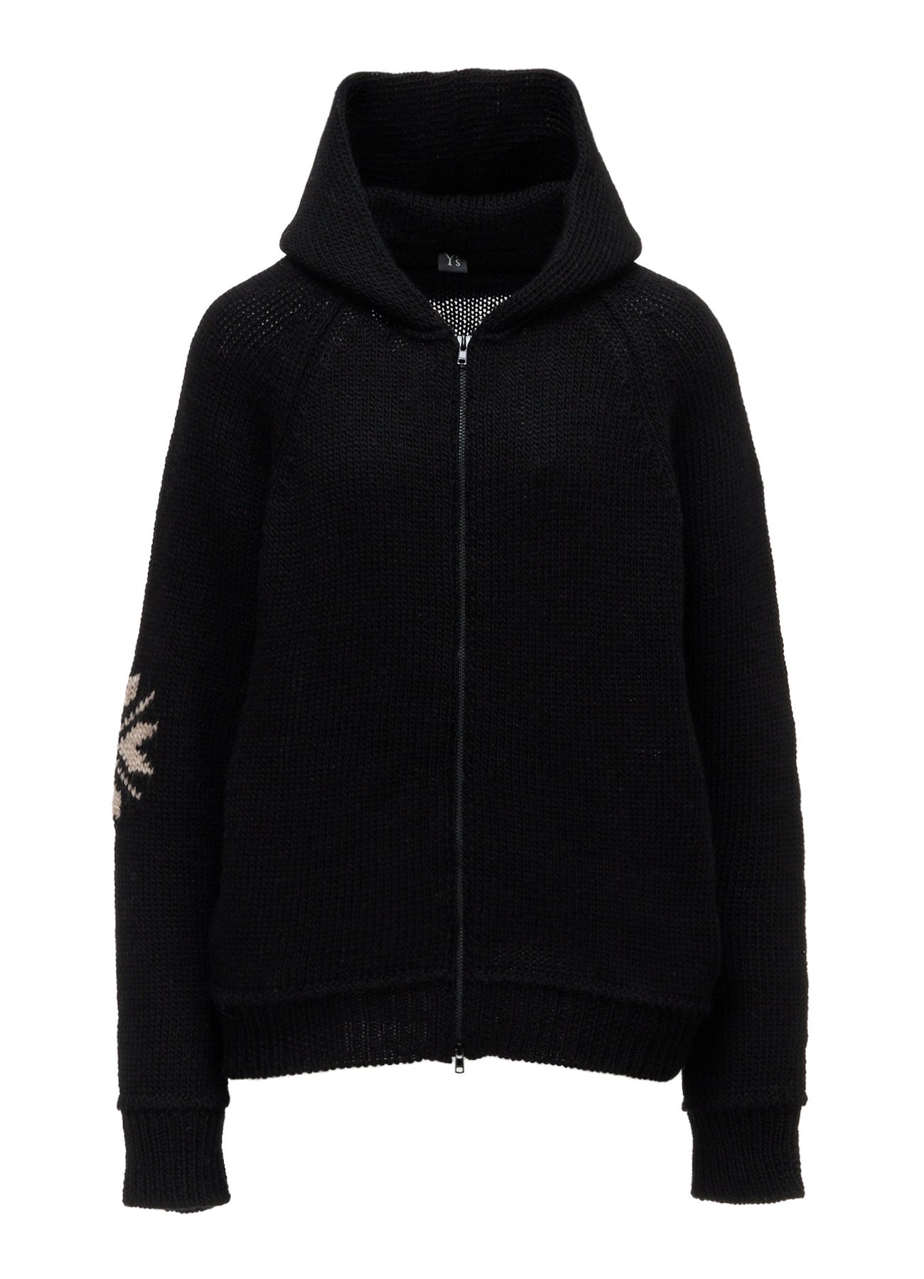 WOOL JERSEY INTARSIA HOODIE