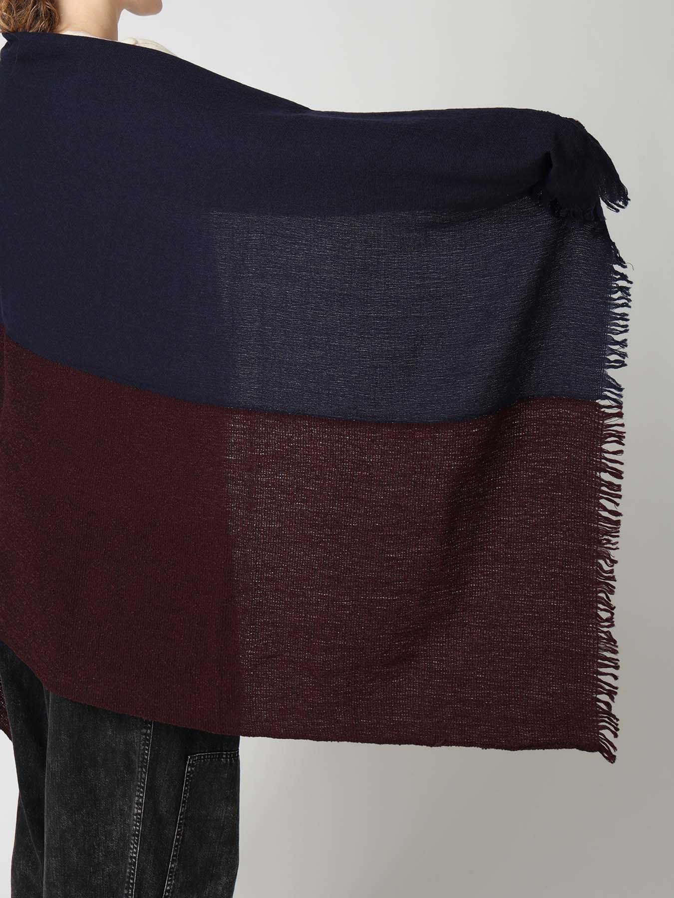 WOOL PLAIN WEAVE DOUBLE LAYER SCARF