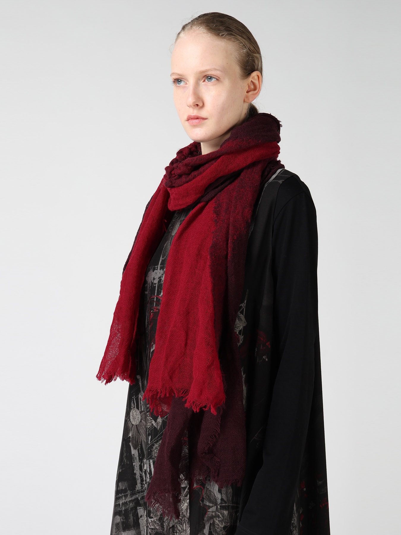 WOOL PLAIN-WEAVE CROSS STOLE