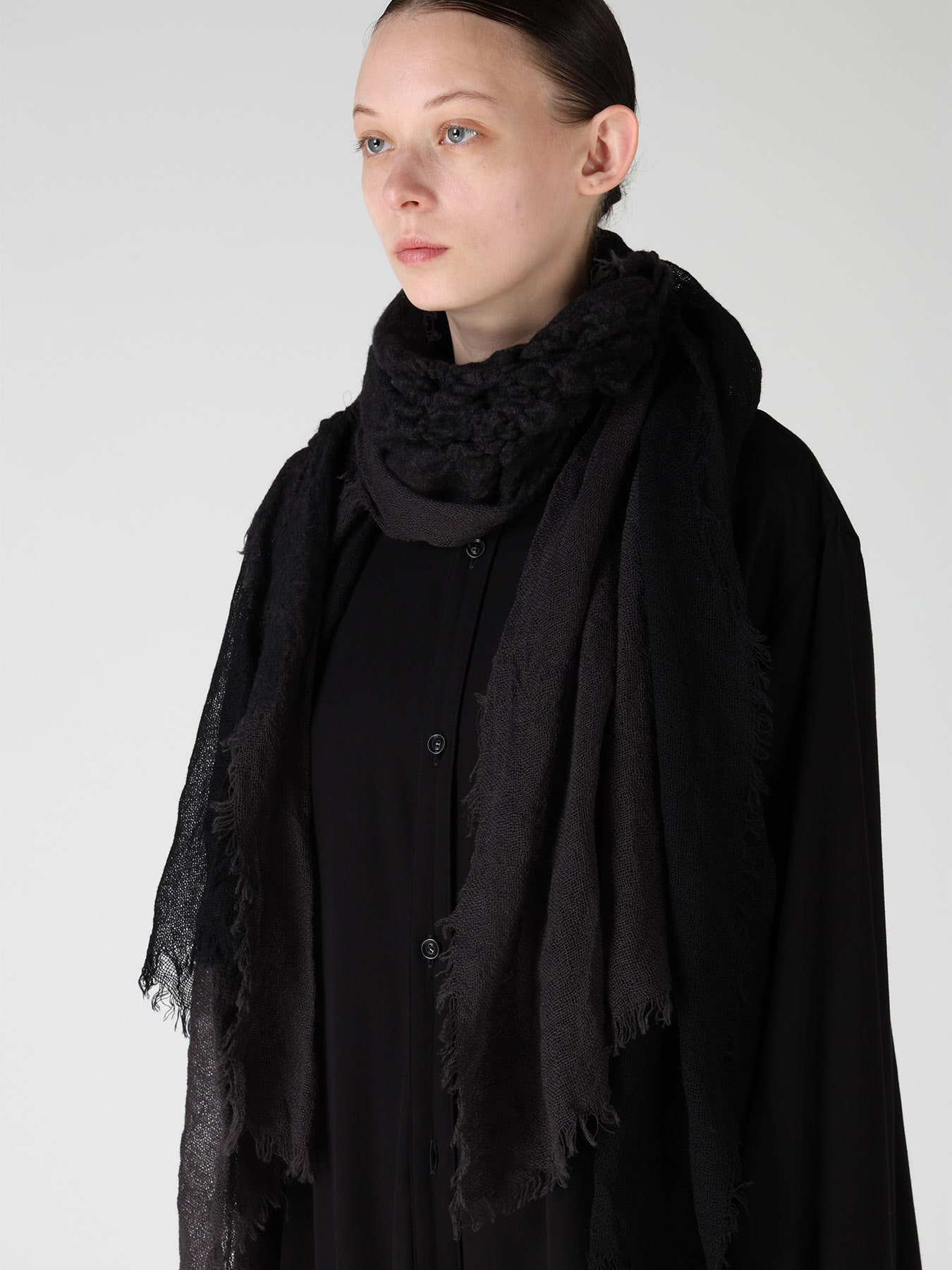 WOOL PLAIN-WEAVE CROSS STOLE