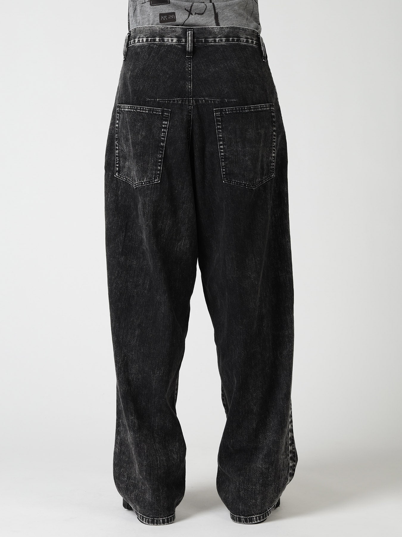 8OZ DENIM CHEMICAL WASH SIDE BRAID PANTS