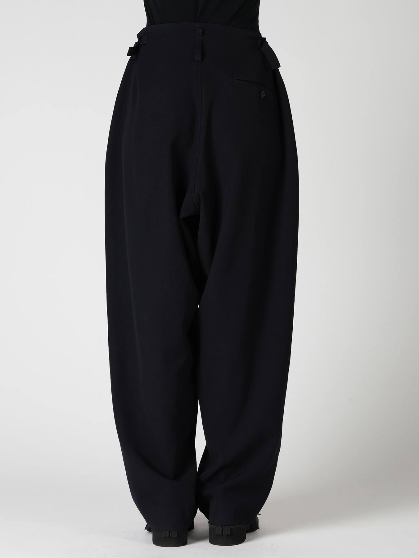 WOOL GABARDINE 2-TUCK WIDE PANTS