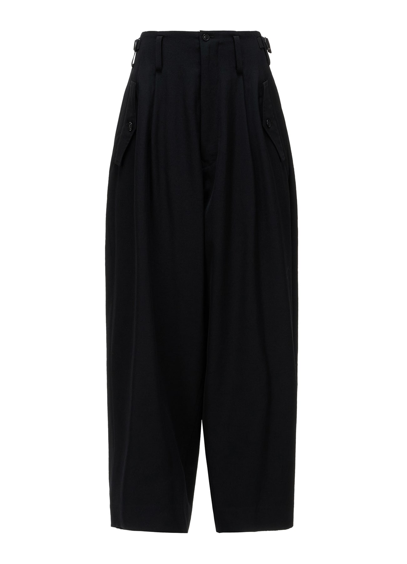 WOOL GABARDINE 2-TUCK WIDE PANTS