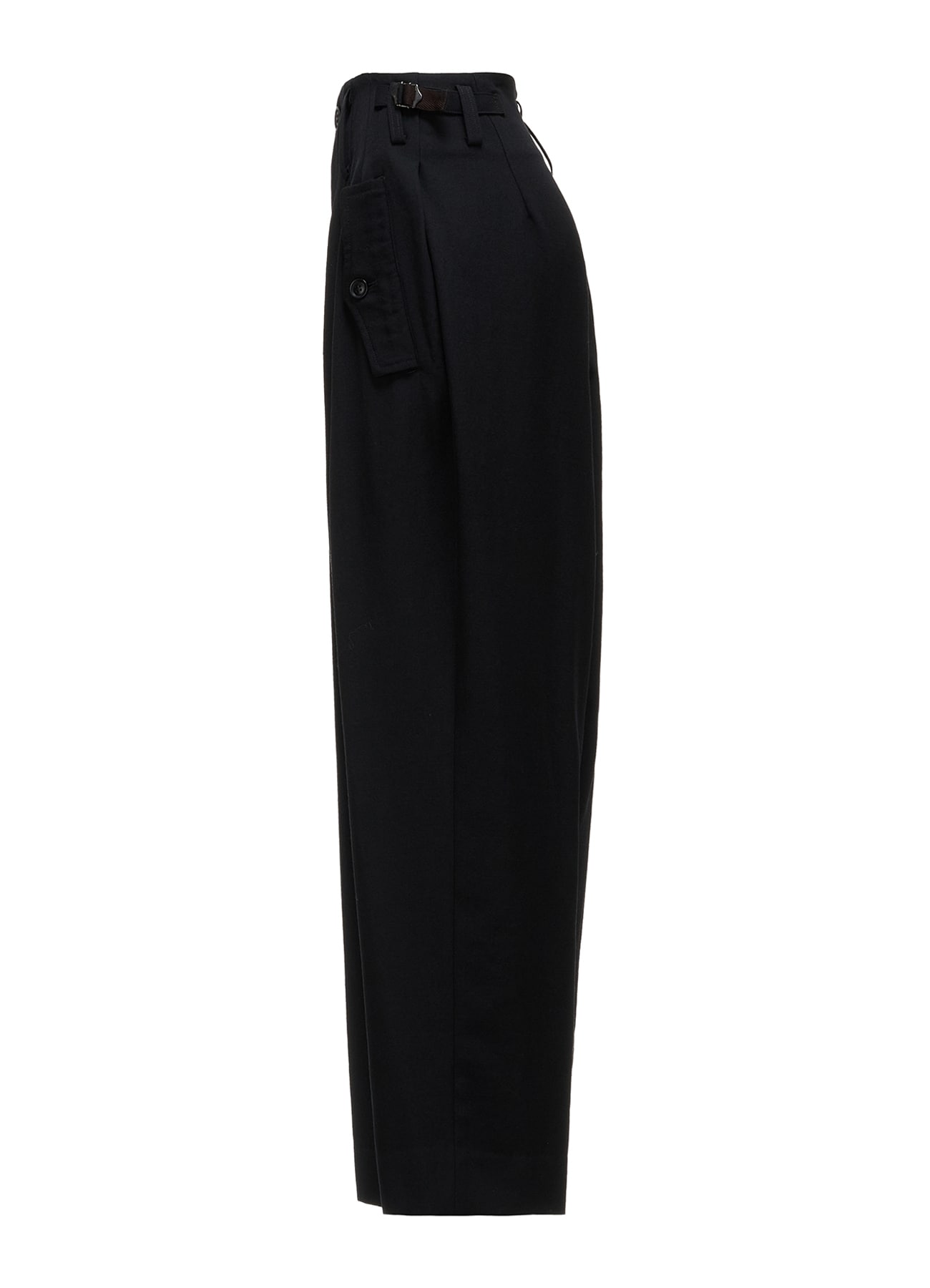 WOOL GABARDINE 2-TUCK WIDE PANTS