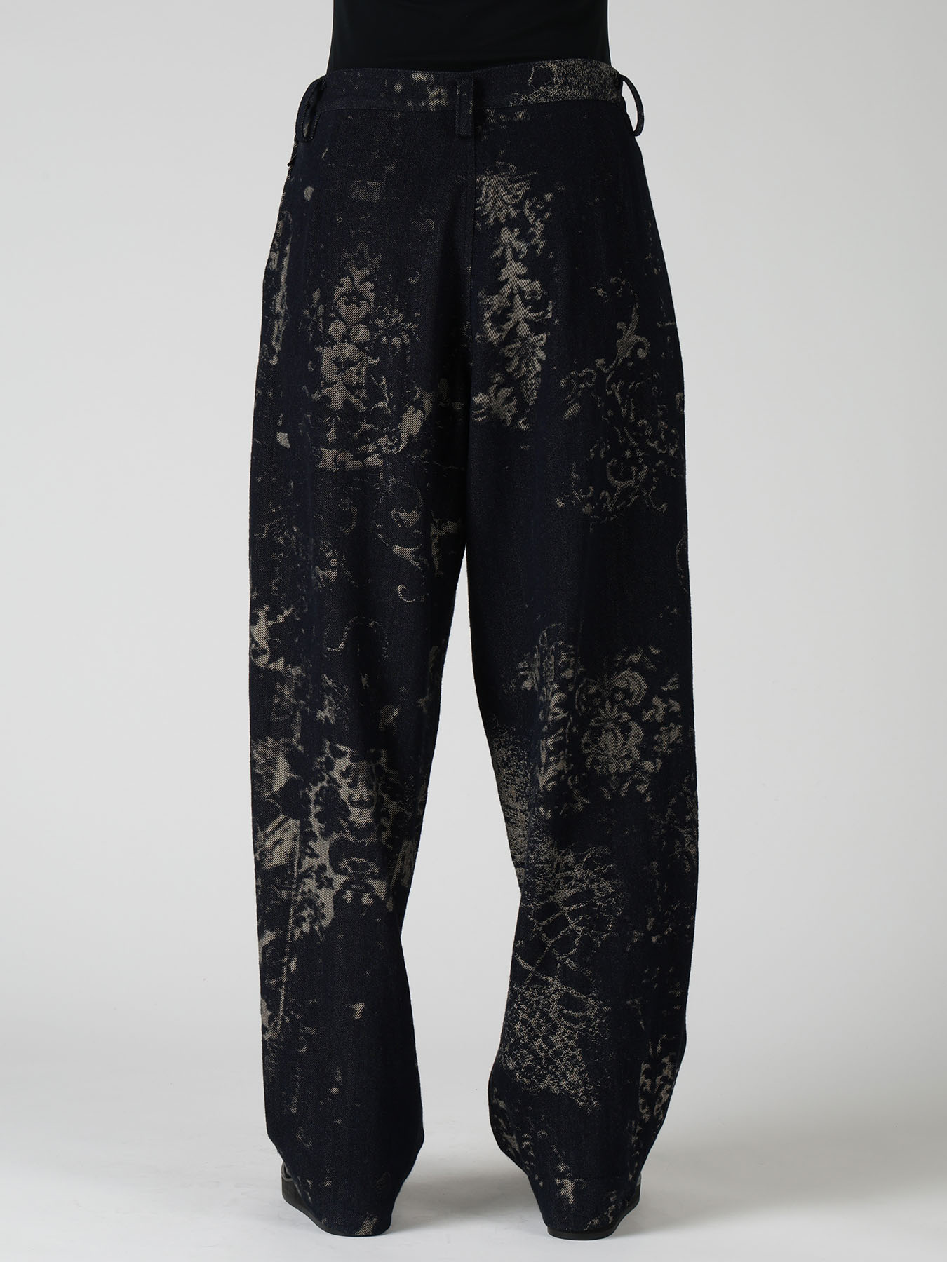 DENIM JACQUARD SIDE OPEN PANTS