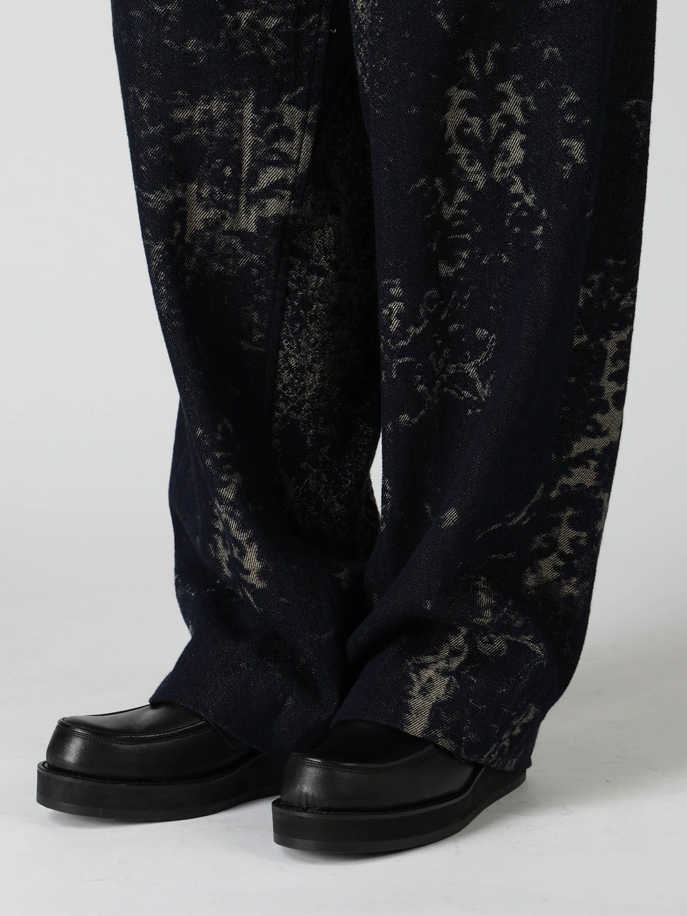DENIM JACQUARD SIDE OPEN PANTS