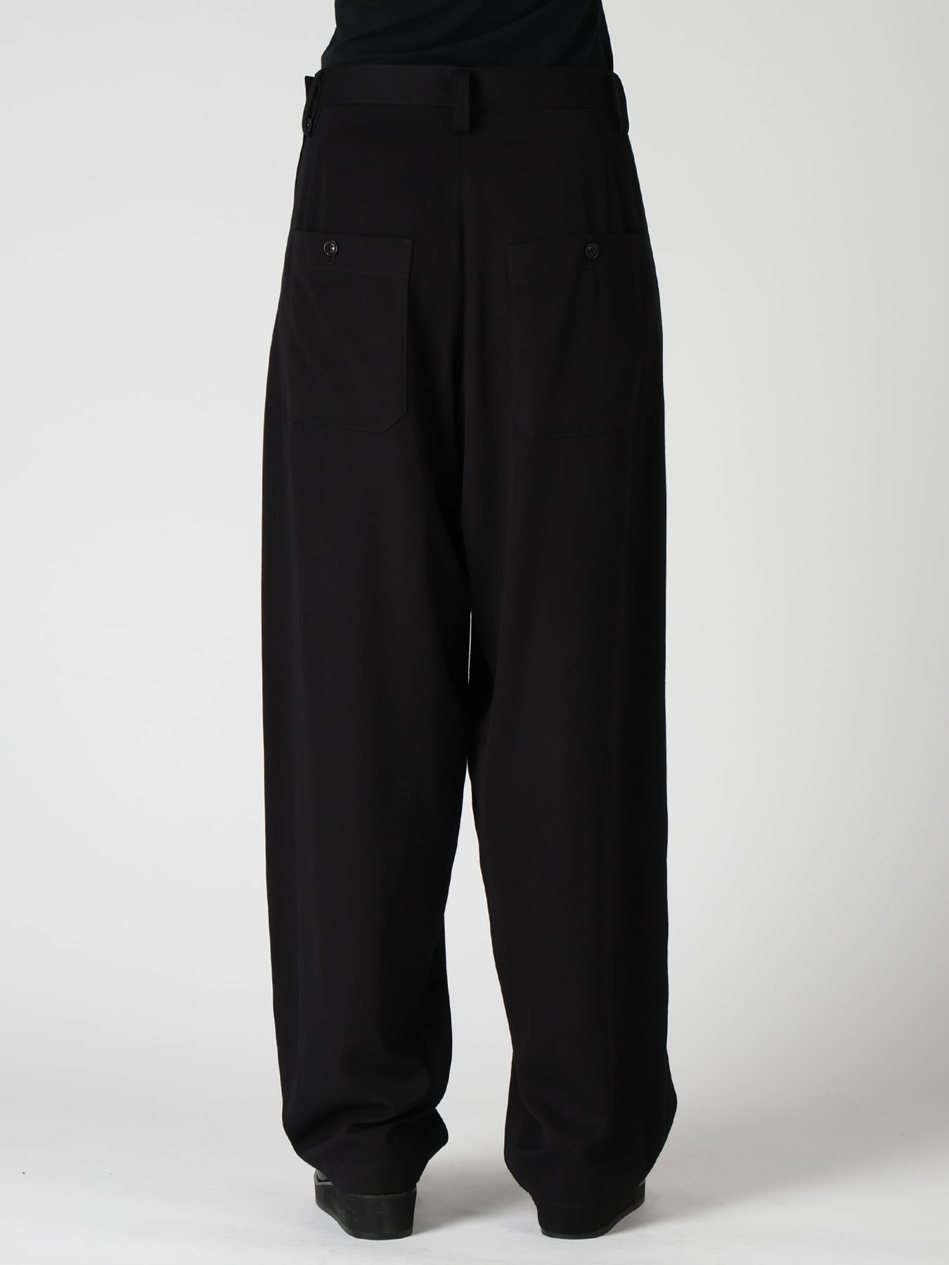 VISCOSE/TRIACETATE BLEND FRONT TUCK SIDE OPEN PANTS