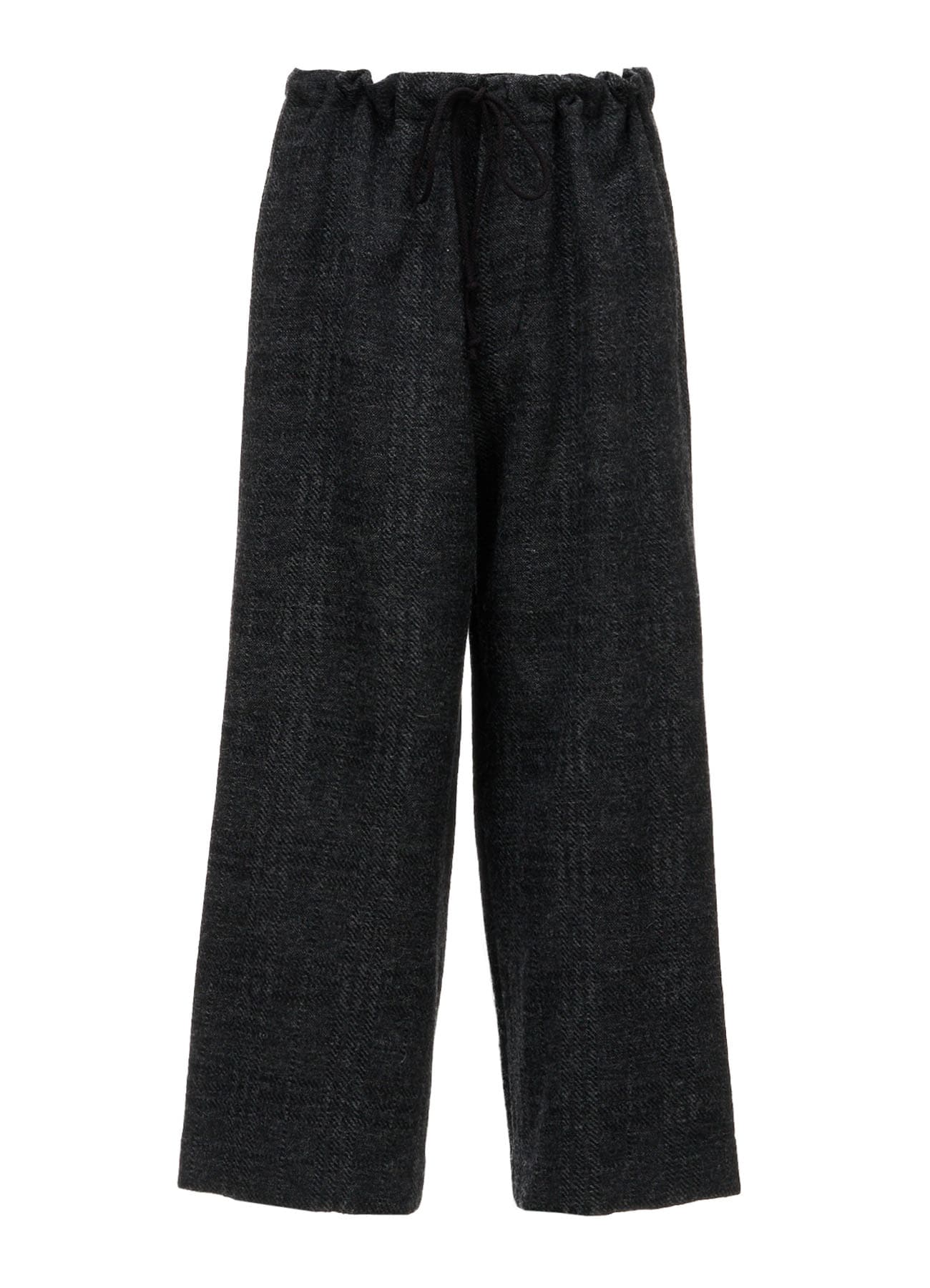 WOOL BLEND PLAID STRAIGHT PANTS