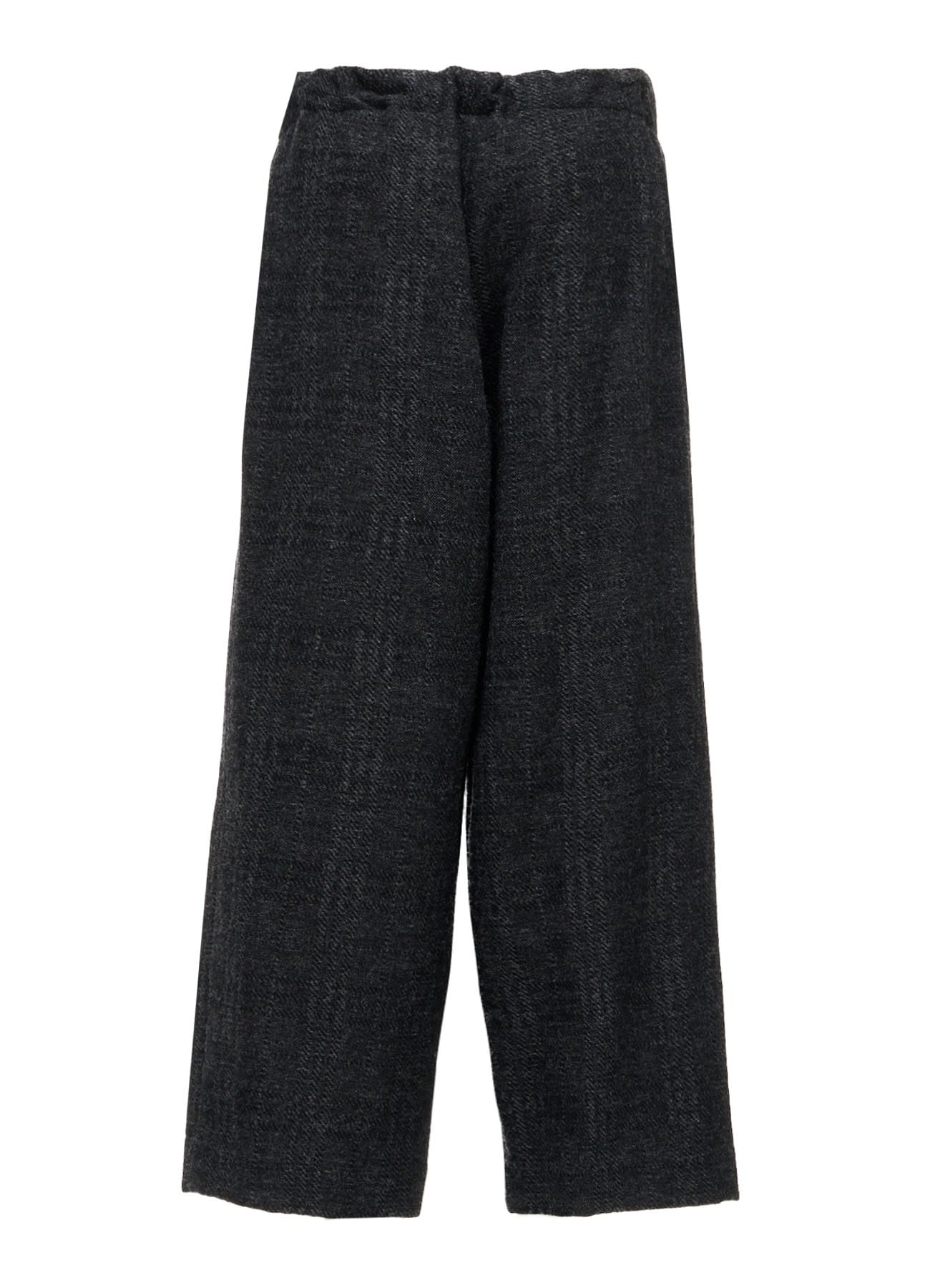 WOOL BLEND PLAID STRAIGHT PANTS
