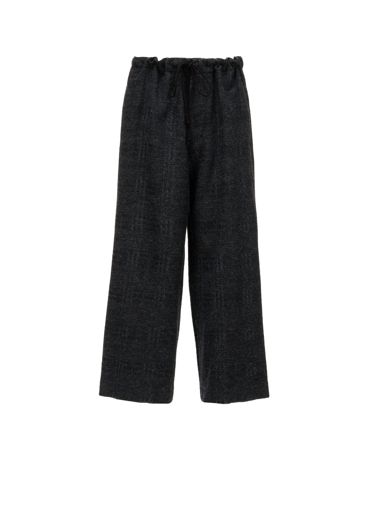WOOL BLEND PLAID STRAIGHT PANTS
