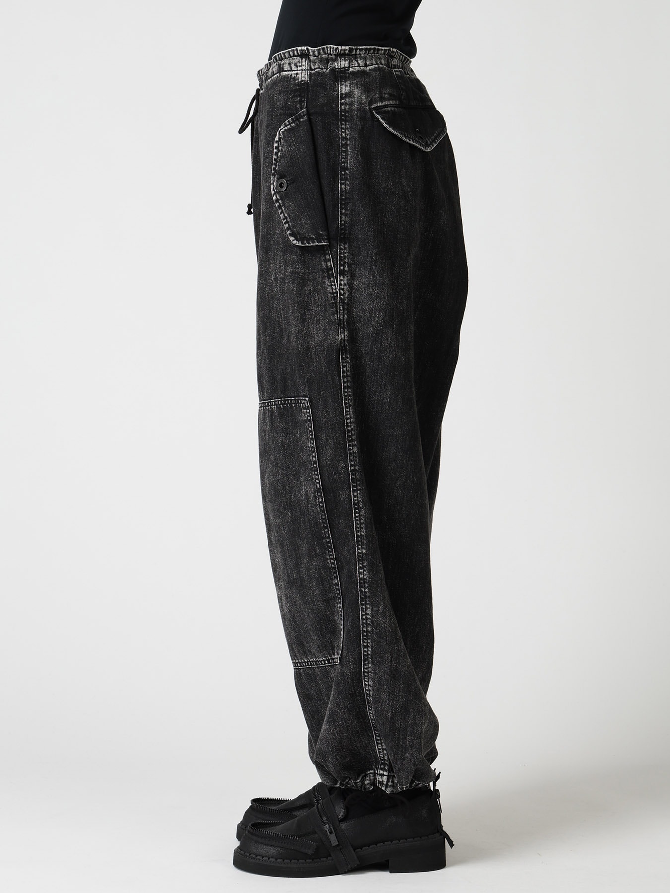8OZ DENIM CHEMICAL WASH 4 POCKET STRING PANTS