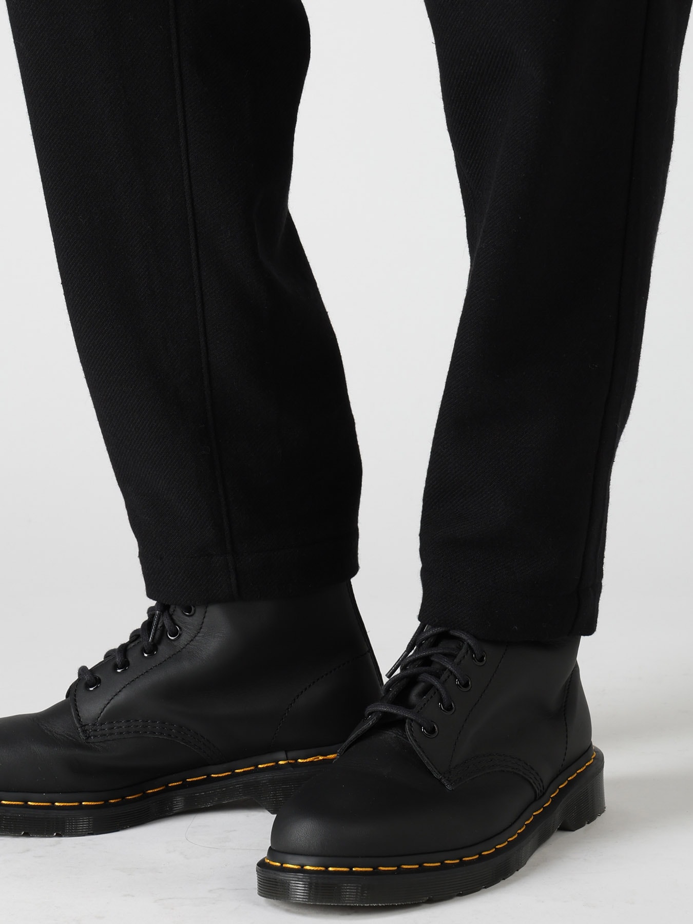 WOOL BLEND KERSEY FRINGE TAPERED PANTS