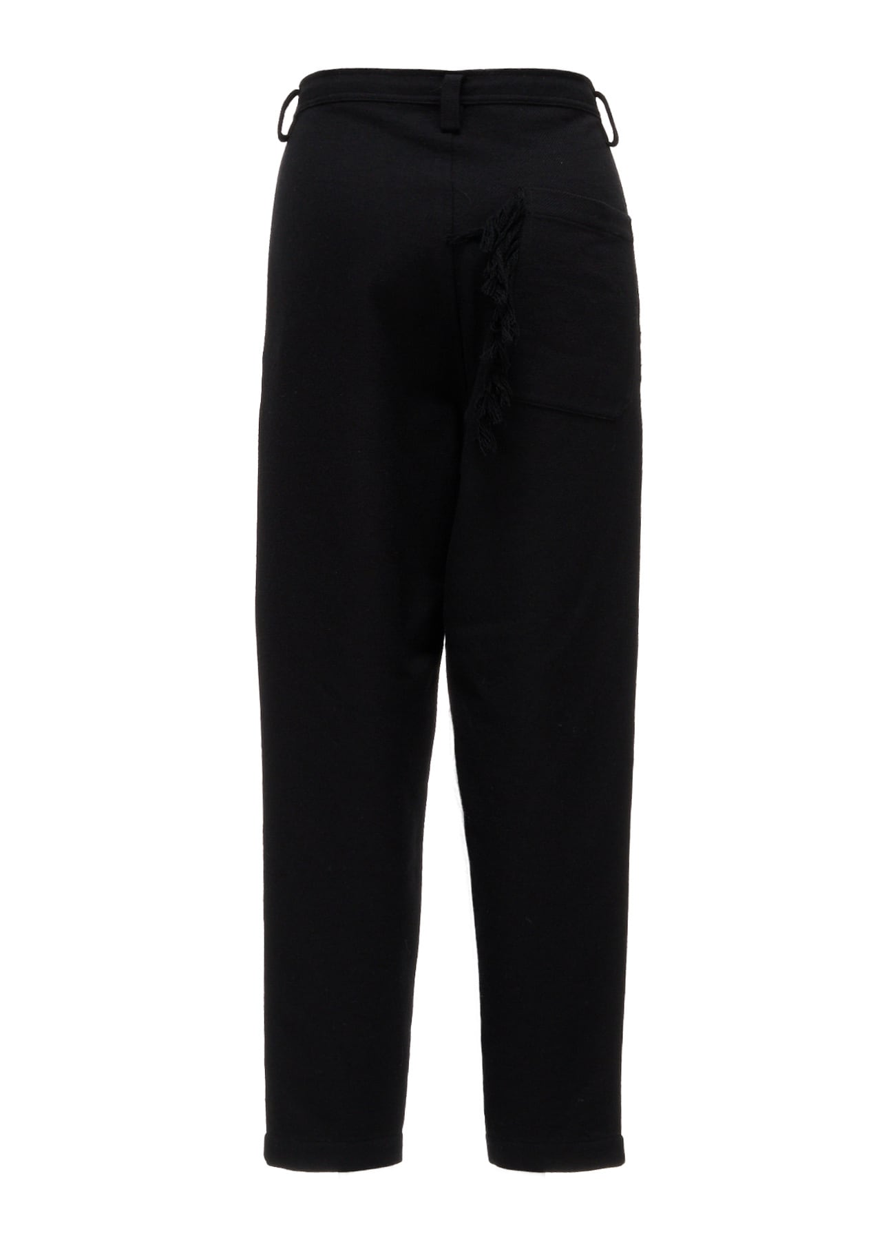 WOOL BLEND KERSEY FRINGE TAPERED PANTS