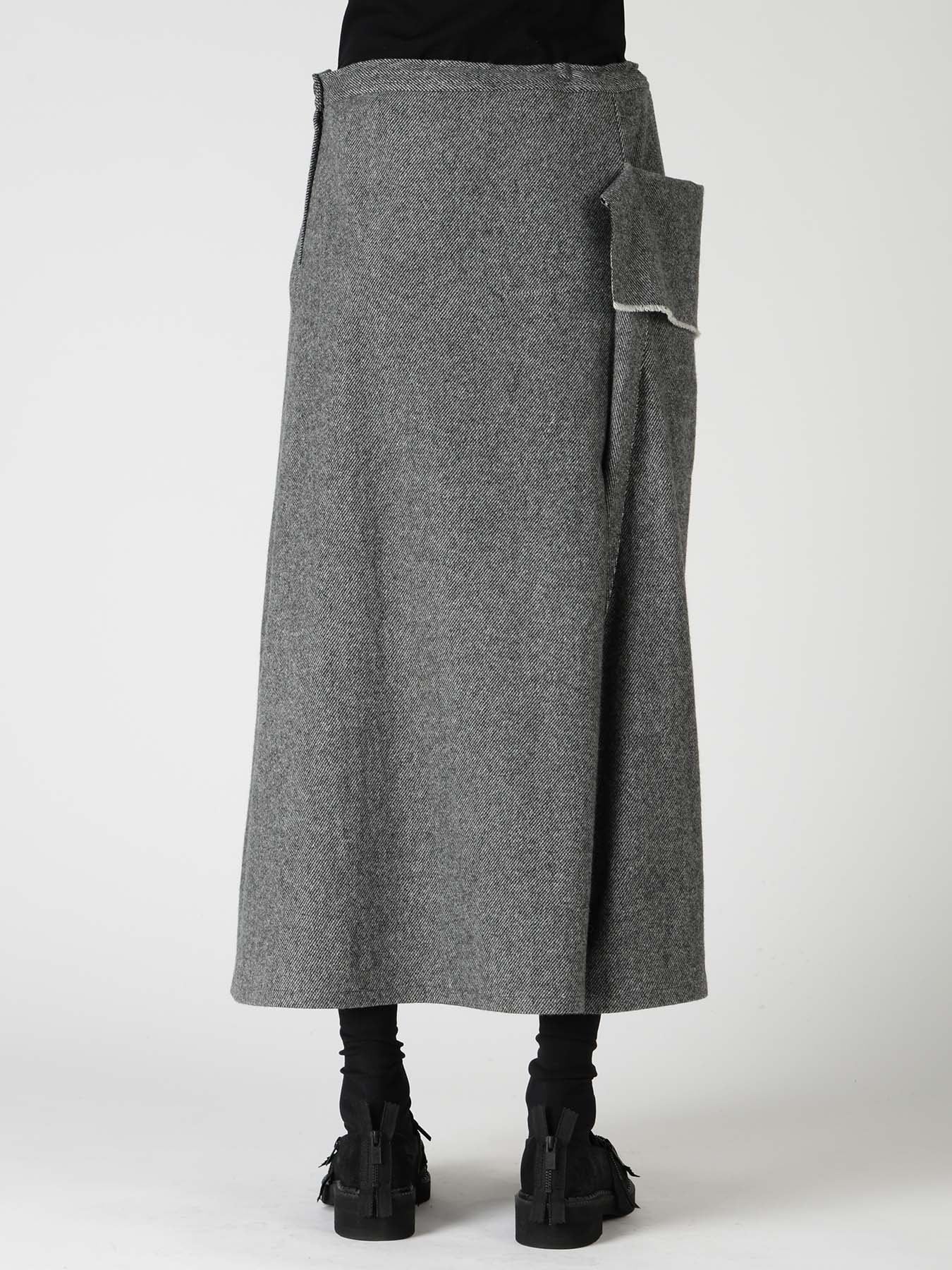 TWILL FLANNEL DRAPE FLARE PANTS