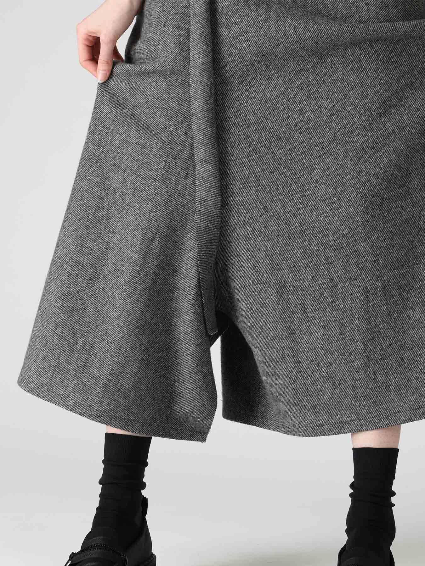 TWILL FLANNEL DRAPE FLARE PANTS
