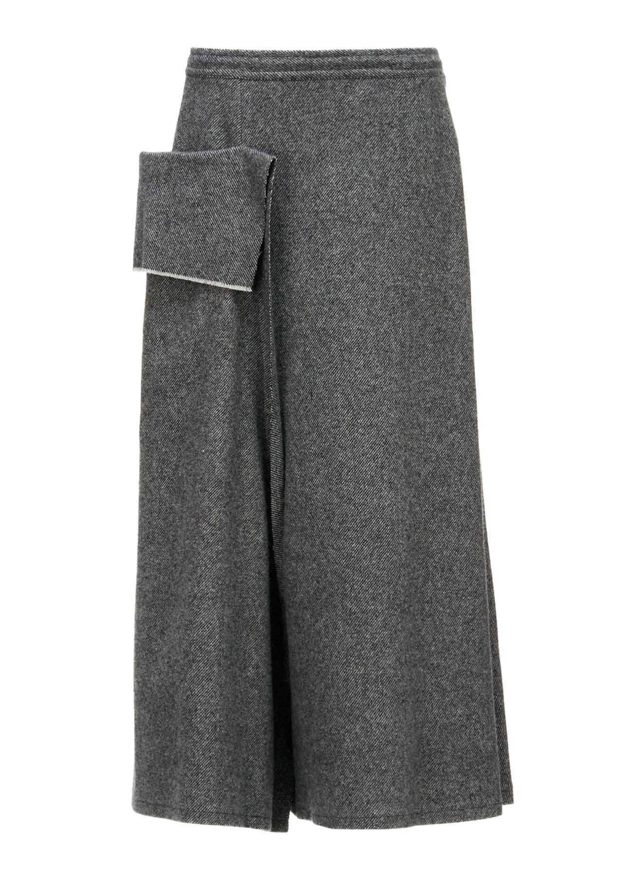 TWILL FLANNEL DRAPE FLARE PANTS