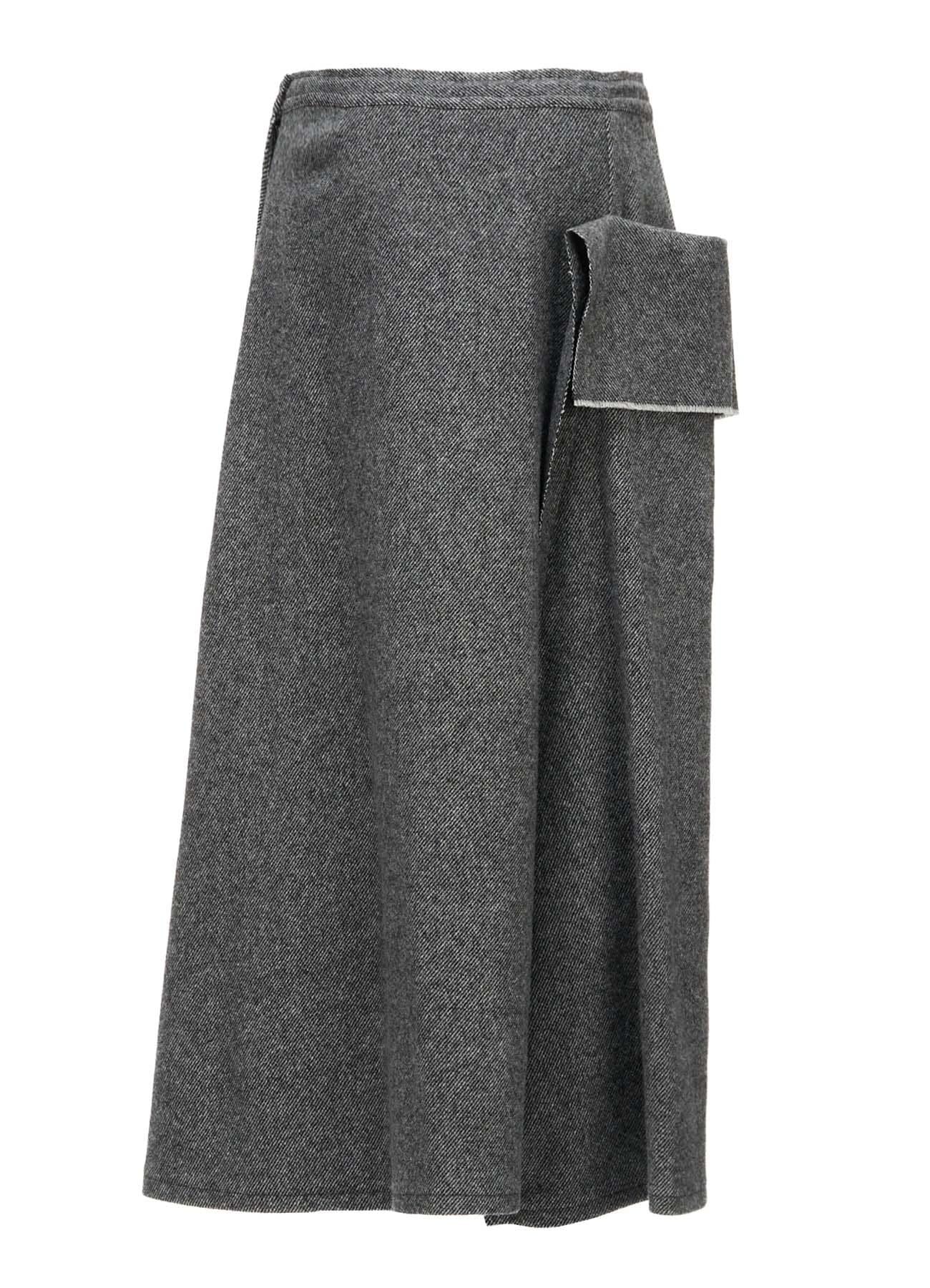 TWILL FLANNEL DRAPE FLARE PANTS