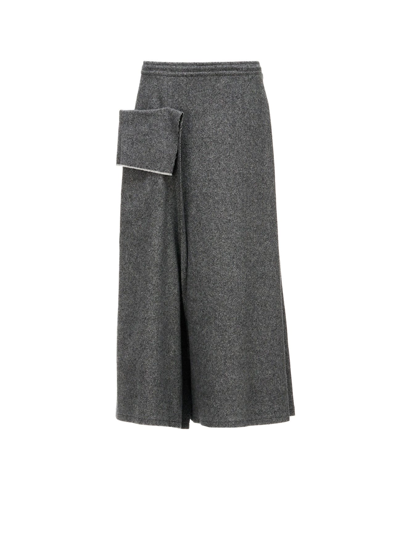 TWILL FLANNEL DRAPE FLARE PANTS