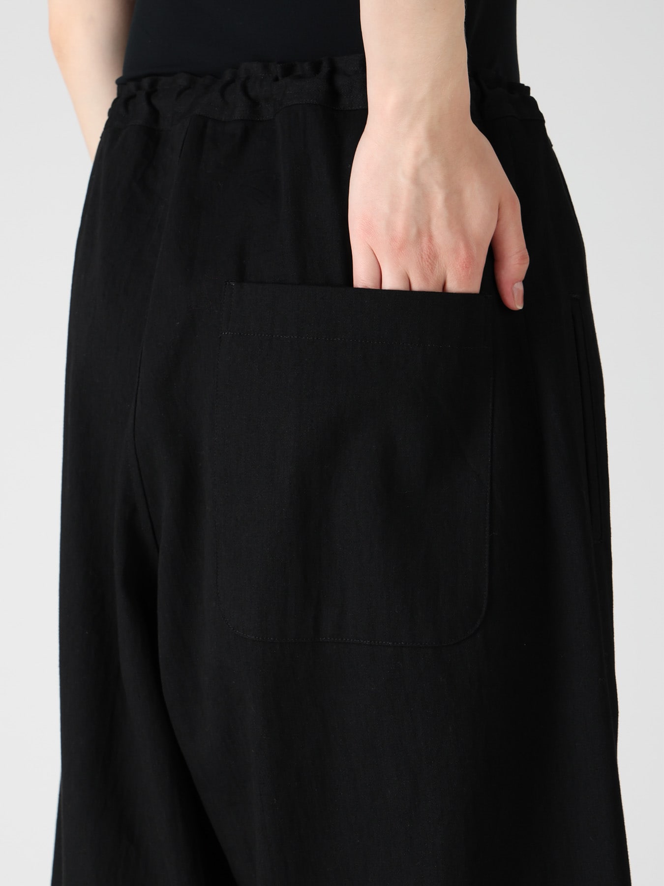 8OZ DENIM WASH FRONT TUCK WIDE PANTS