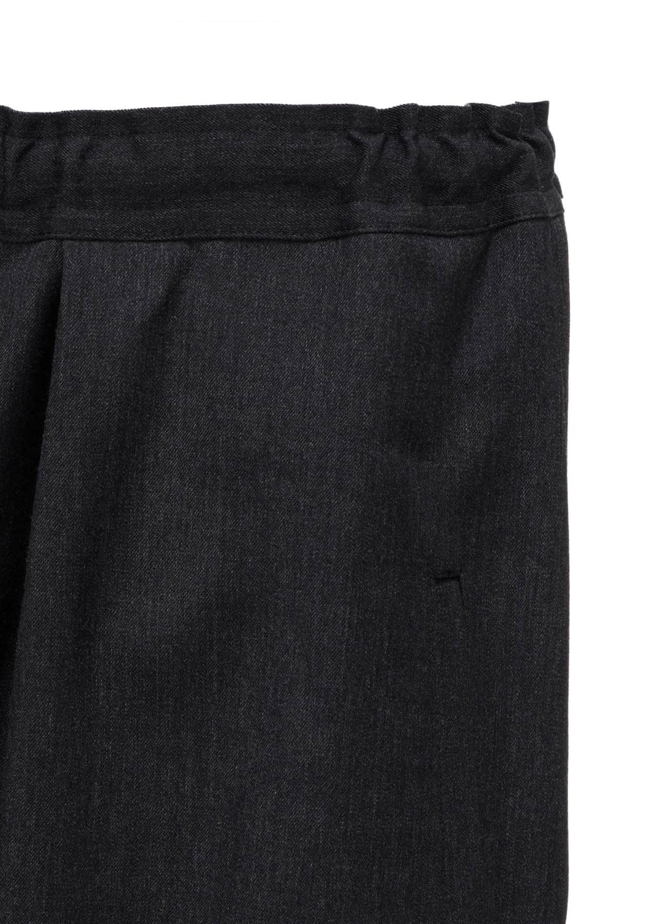 WOOL GABARDINE FRONT TUCK WIDE PANTS
