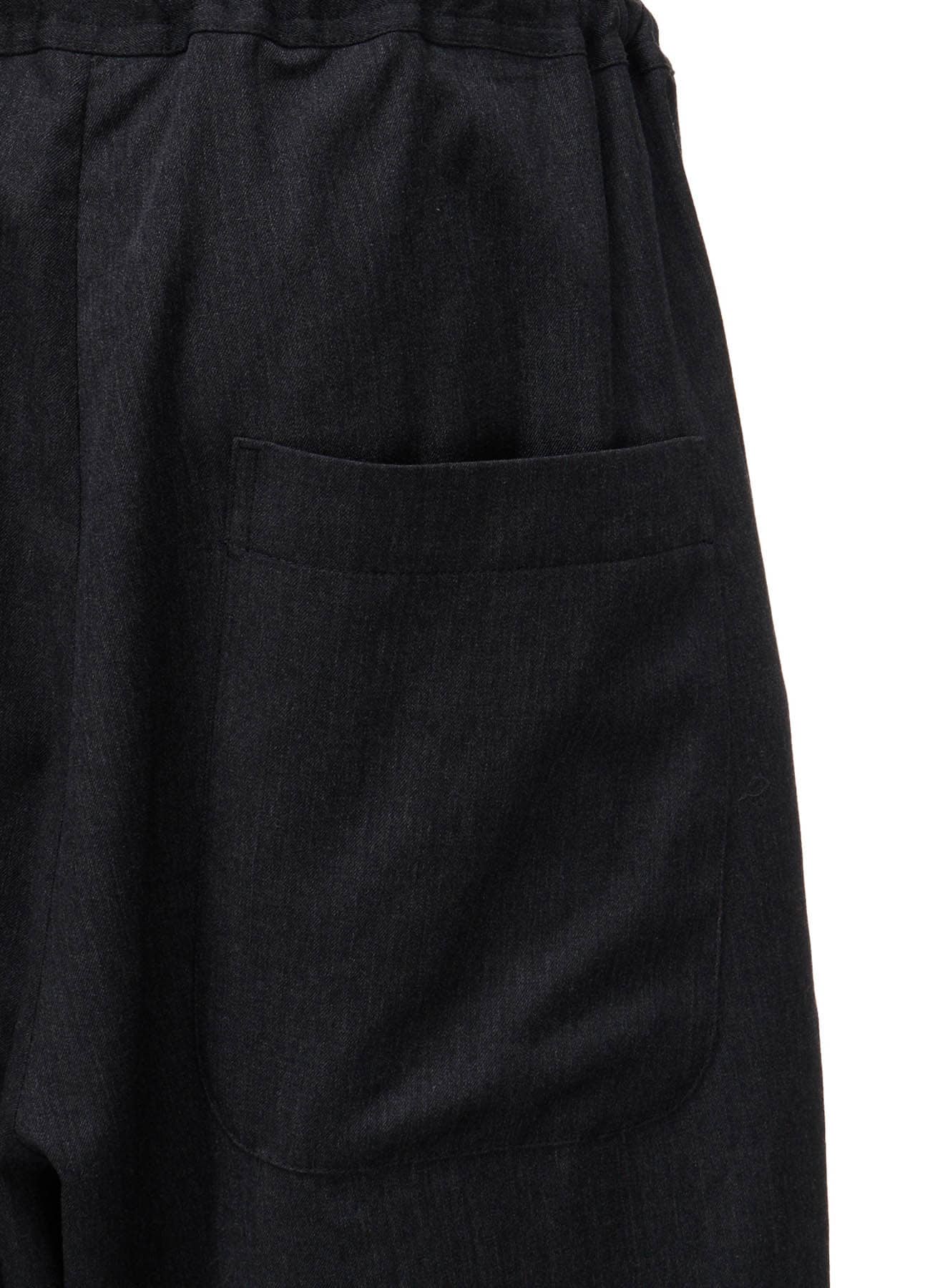 WOOL GABARDINE FRONT TUCK WIDE PANTS