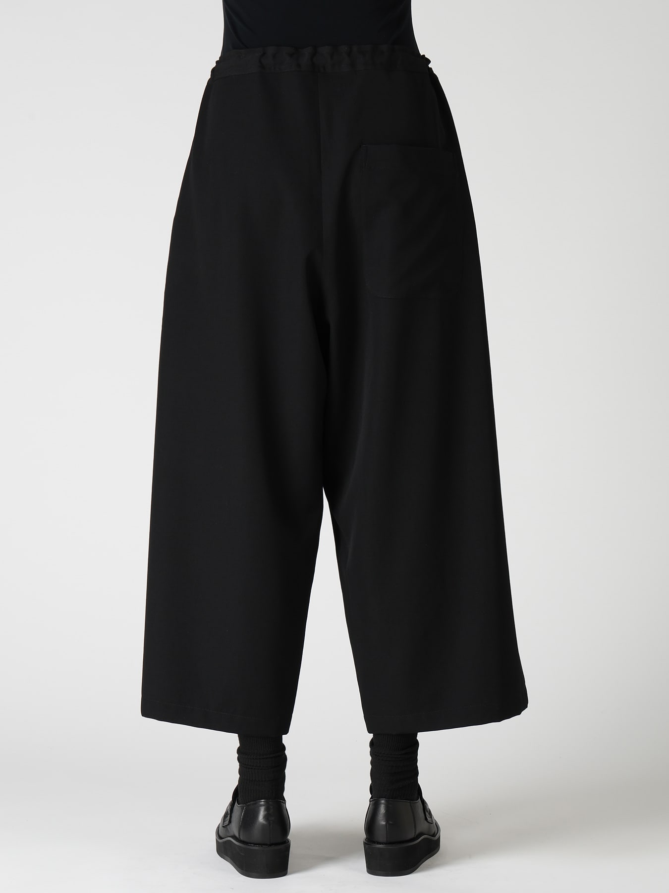 WOOL GABARDINE FRONT TUCK WIDE PANTS