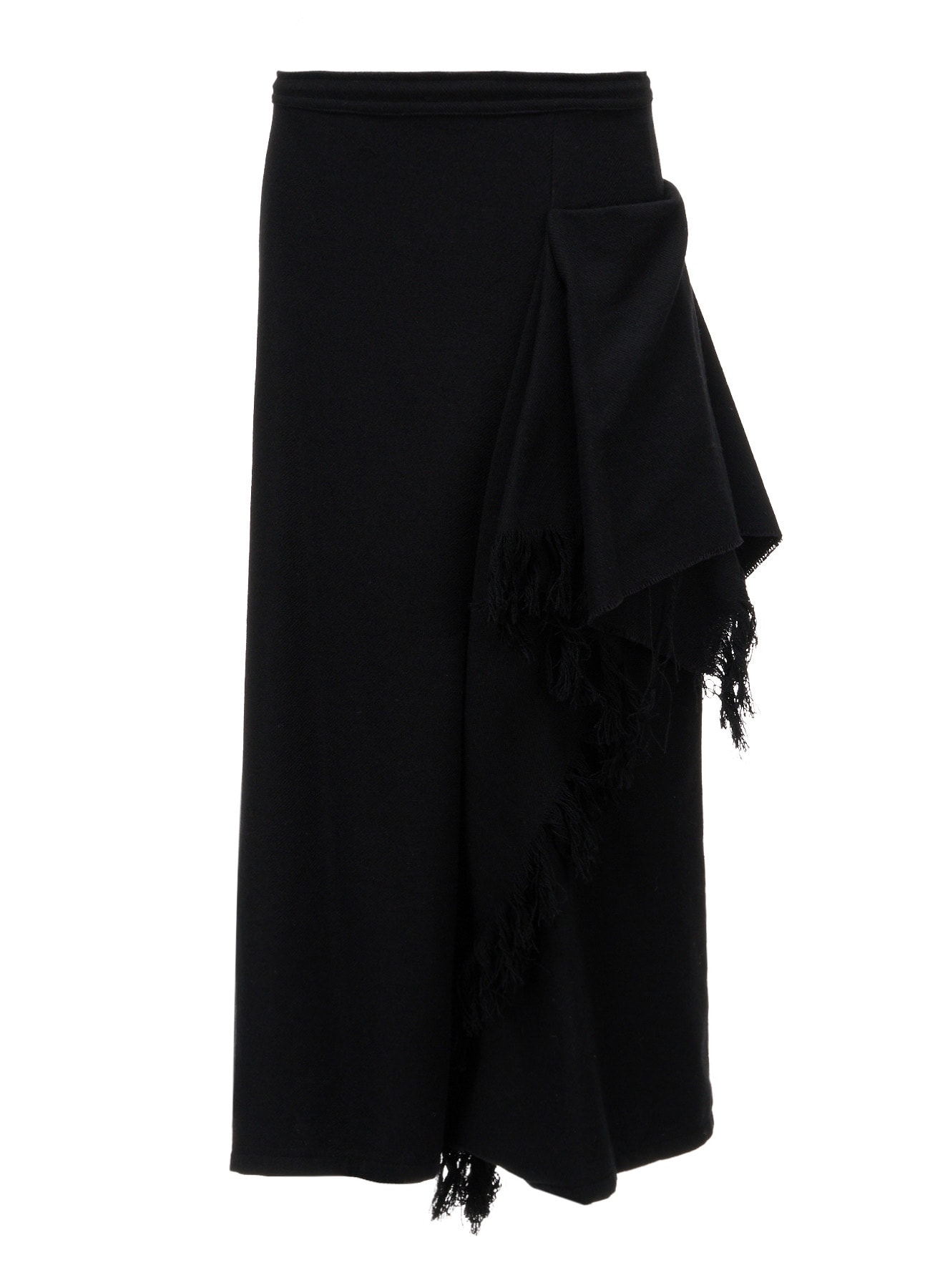 WOOL BLEND KERSEY FRINGE FLARE PANTS