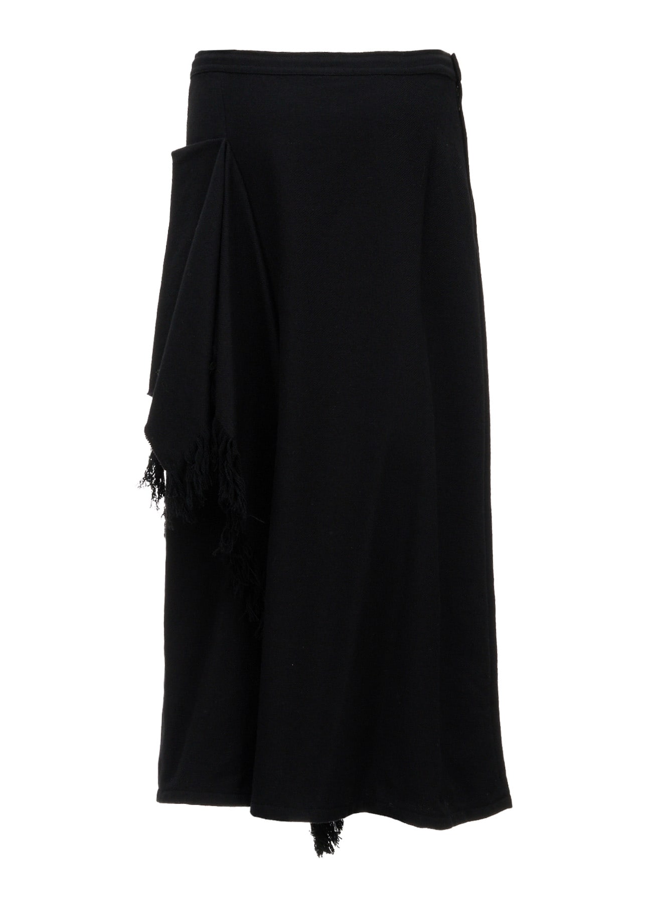 WOOL BLEND KERSEY FRINGE FLARE PANTS