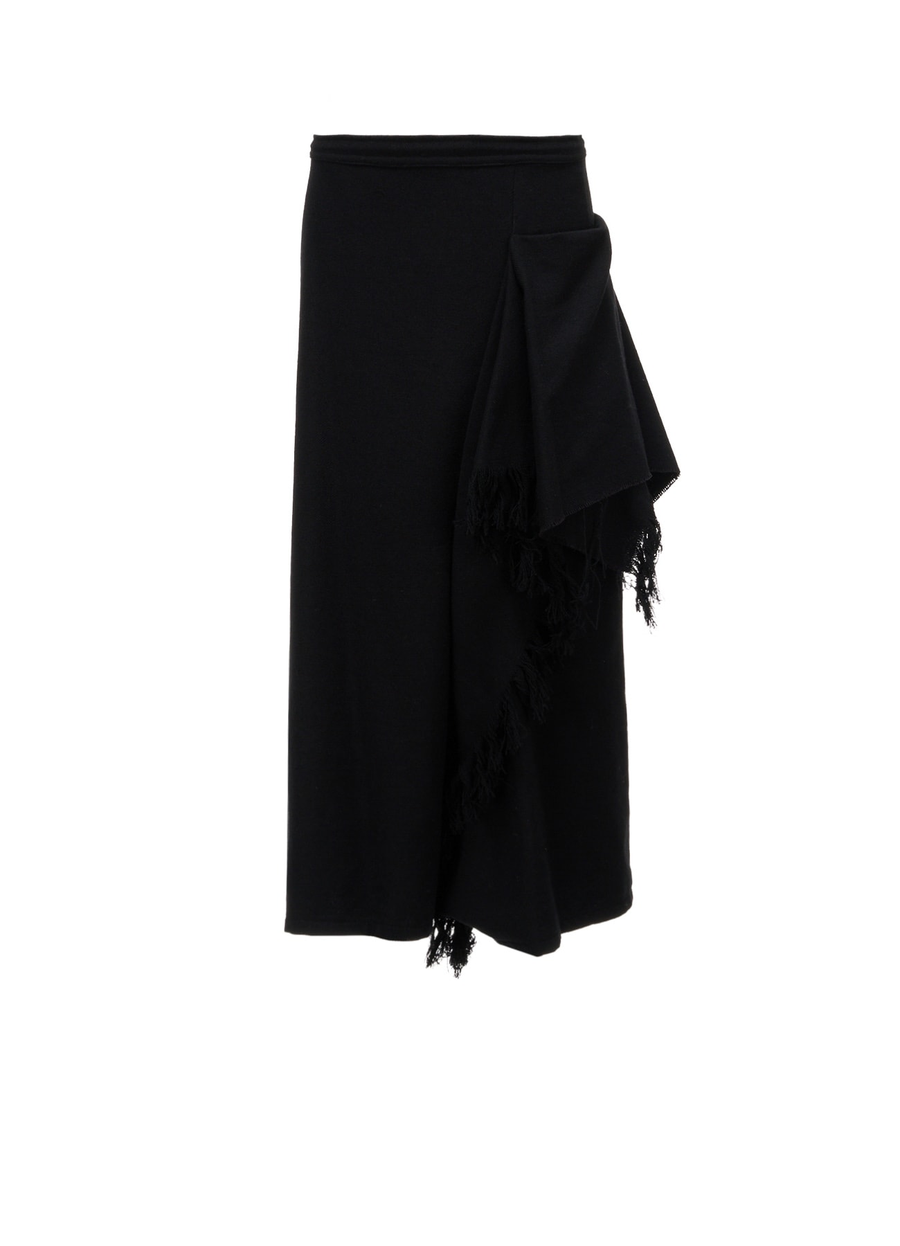 WOOL BLEND KERSEY FRINGE FLARE PANTS
