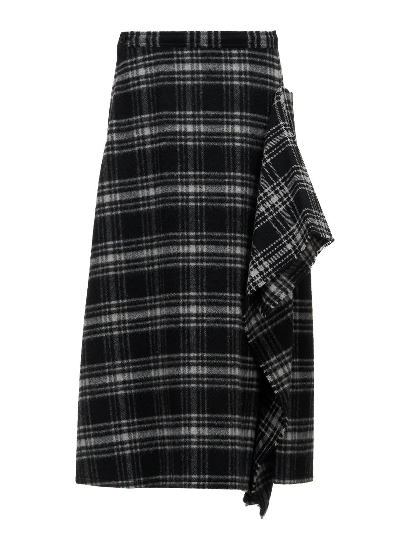 SHAGGY PLAID DRAPE FLARE PANTS