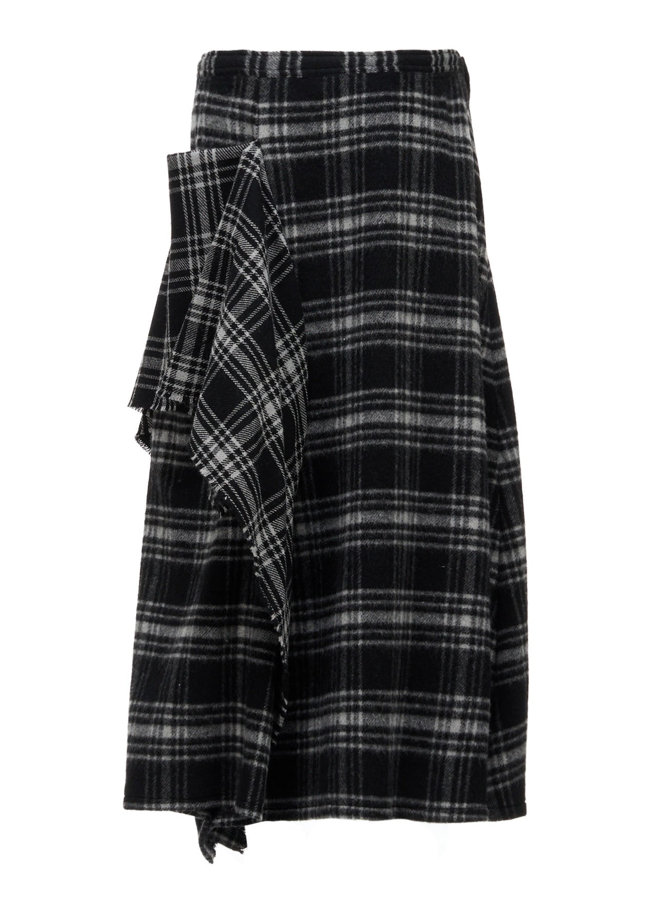 SHAGGY PLAID DRAPE FLARE PANTS