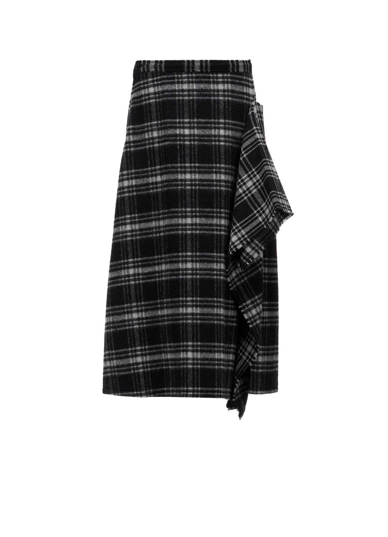 SHAGGY PLAID DRAPE FLARE PANTS