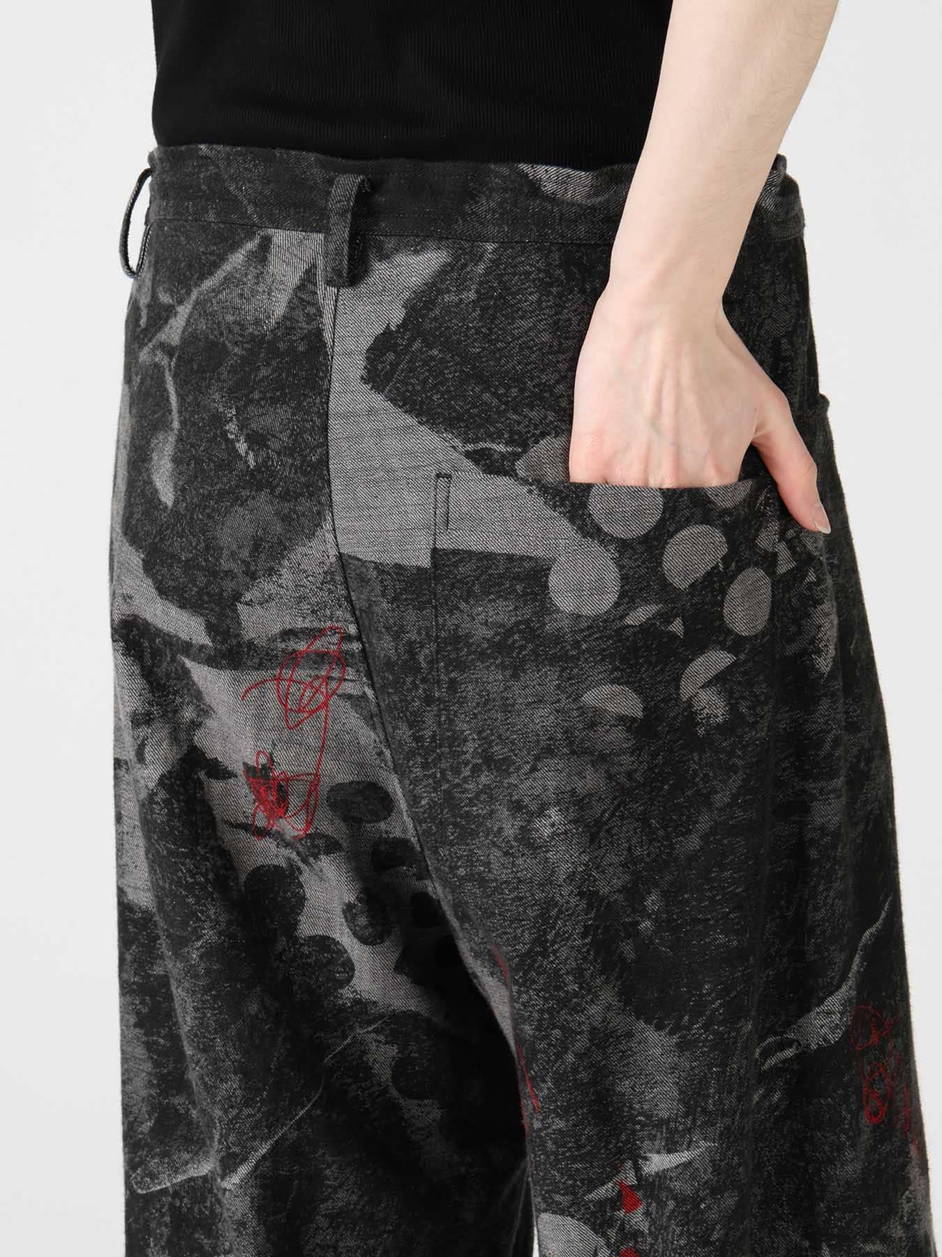 8OZ CRUNCH DOT PRINT LONG STRAIGHT PANTS
