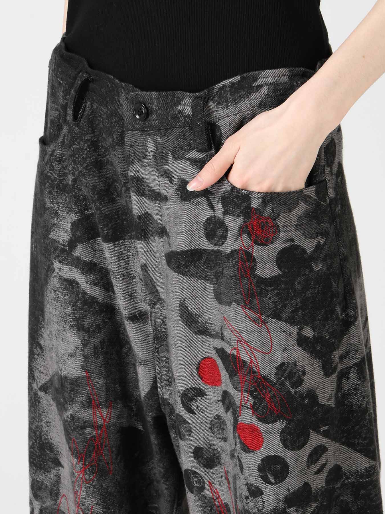 8OZ CRUNCH DOT PRINT LONG STRAIGHT PANTS