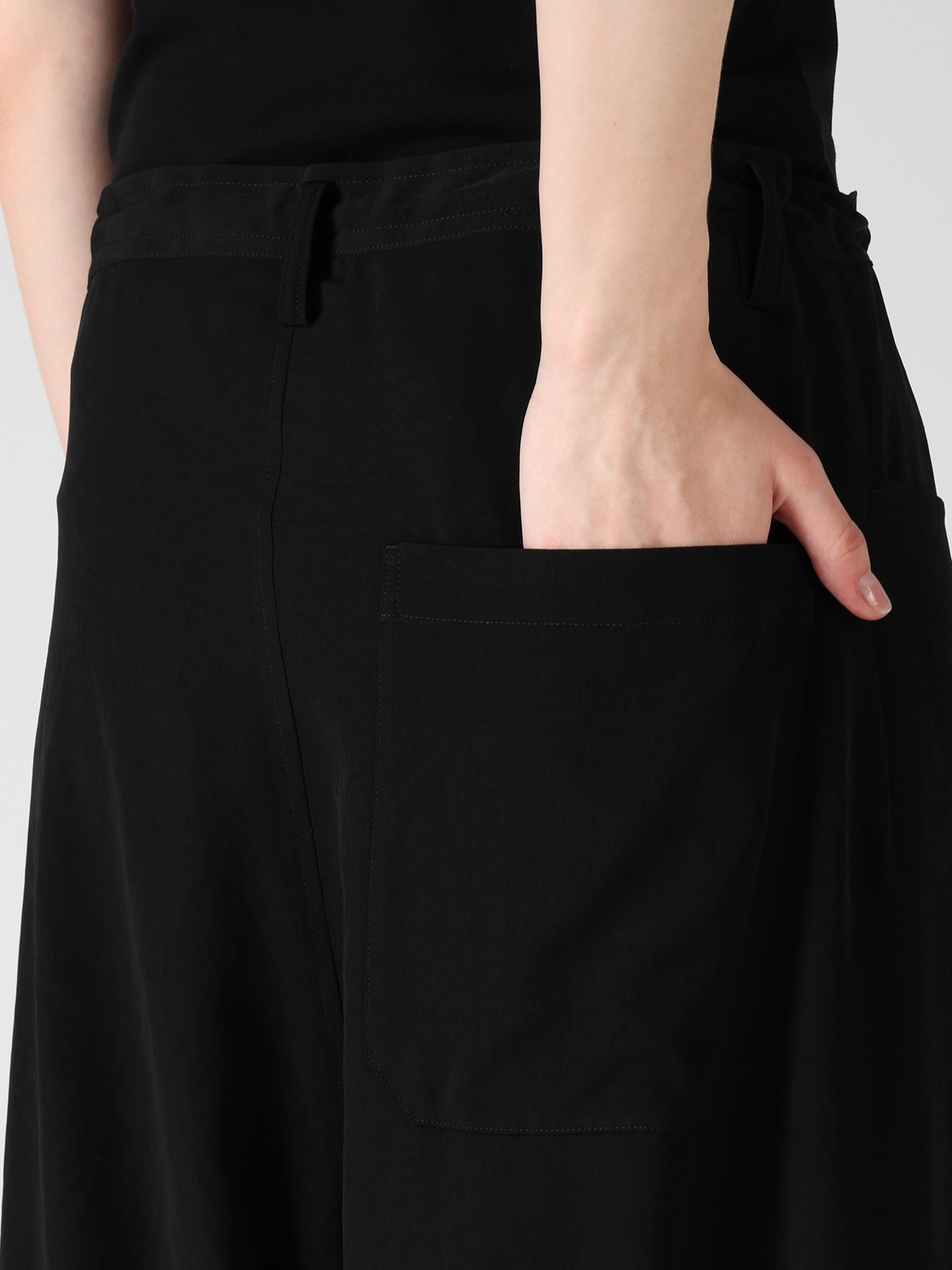TA/PE CREPE DE CHINE LONG STRAIGHT PANTS