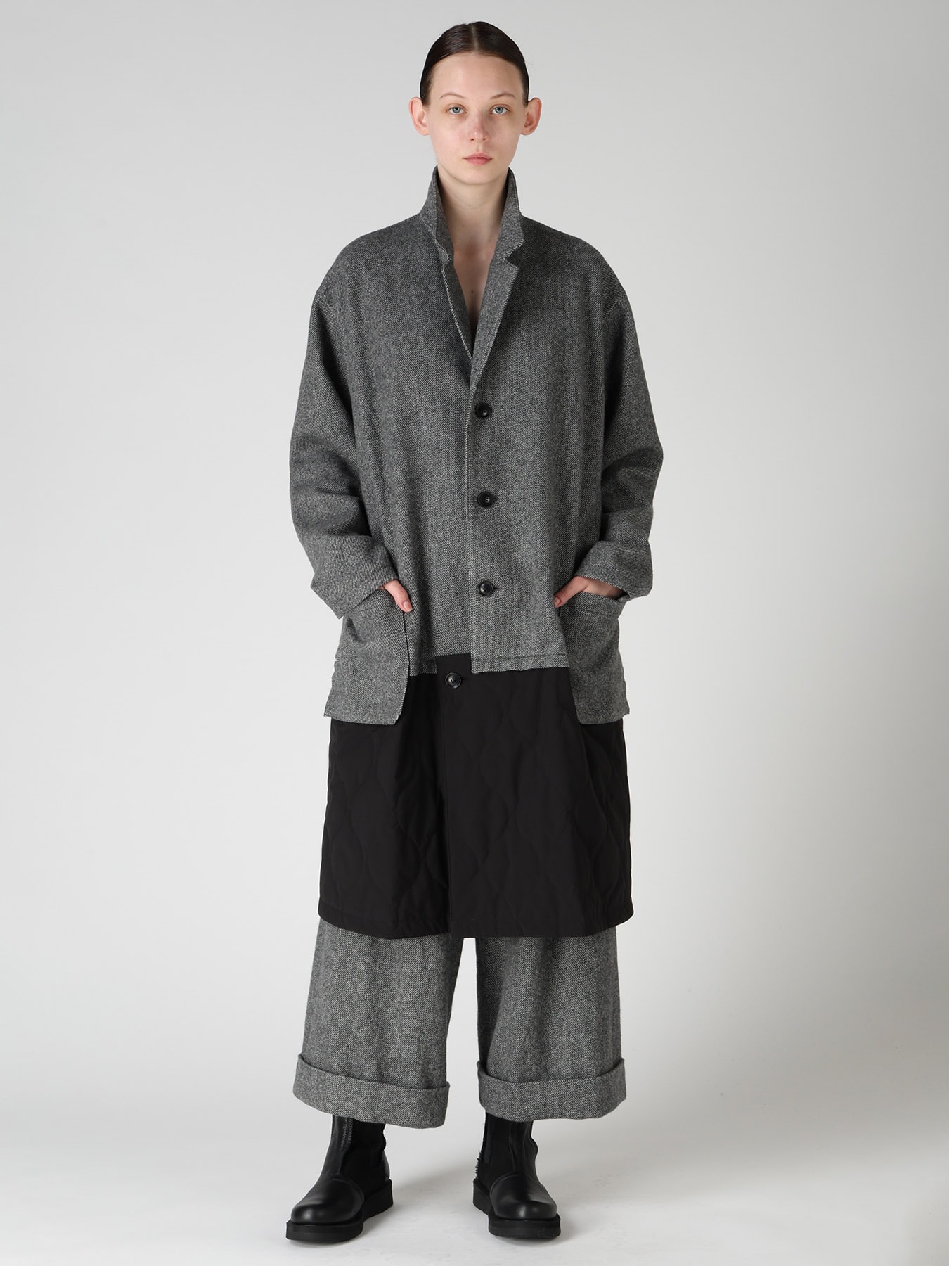 TWILL FLANNEL FRONT CUFFED PANTS