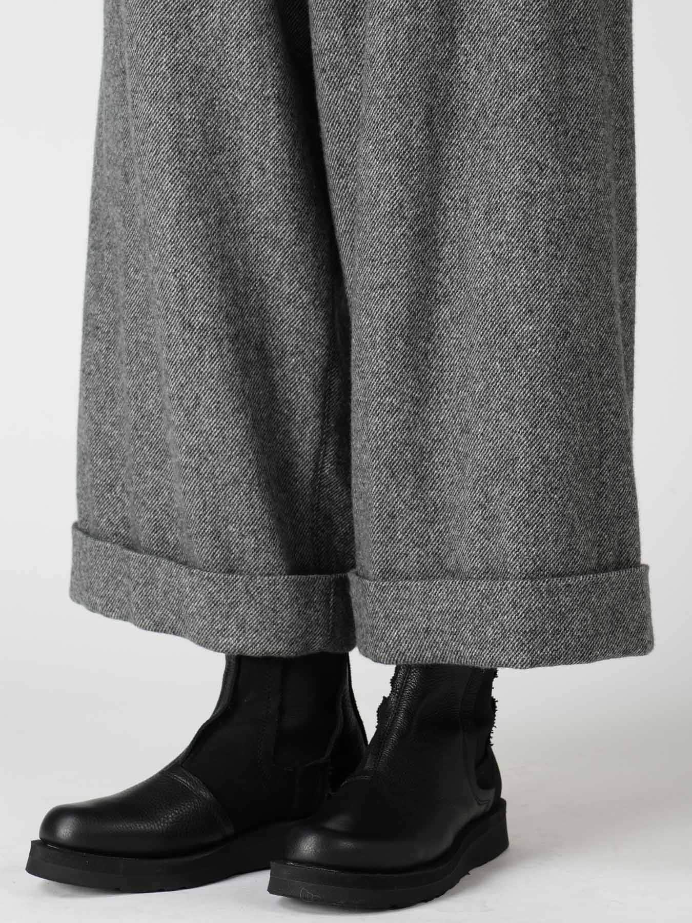 TWILL FLANNEL FRONT CUFFED PANTS