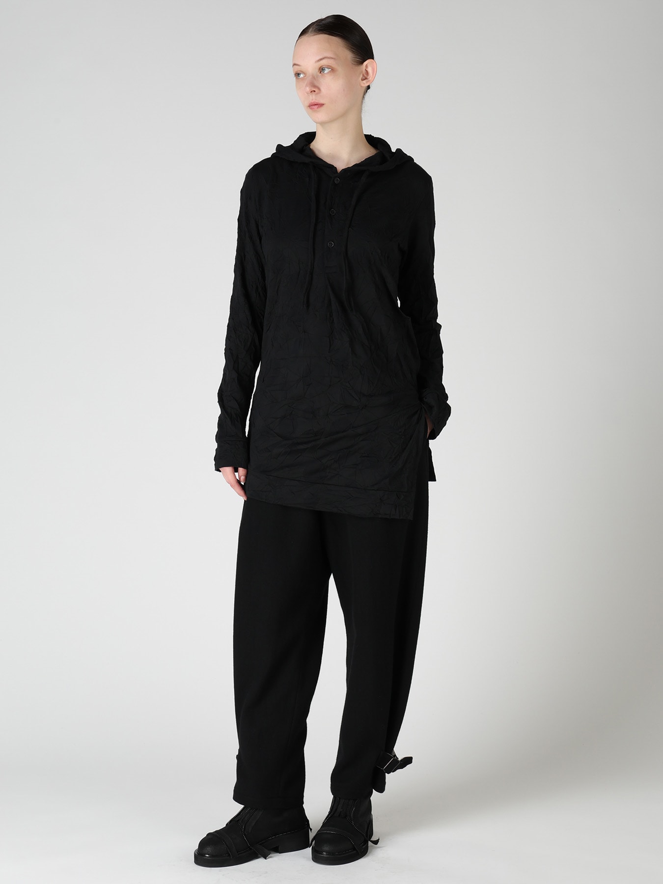 TWILL FLANNEL BELTED PANTS