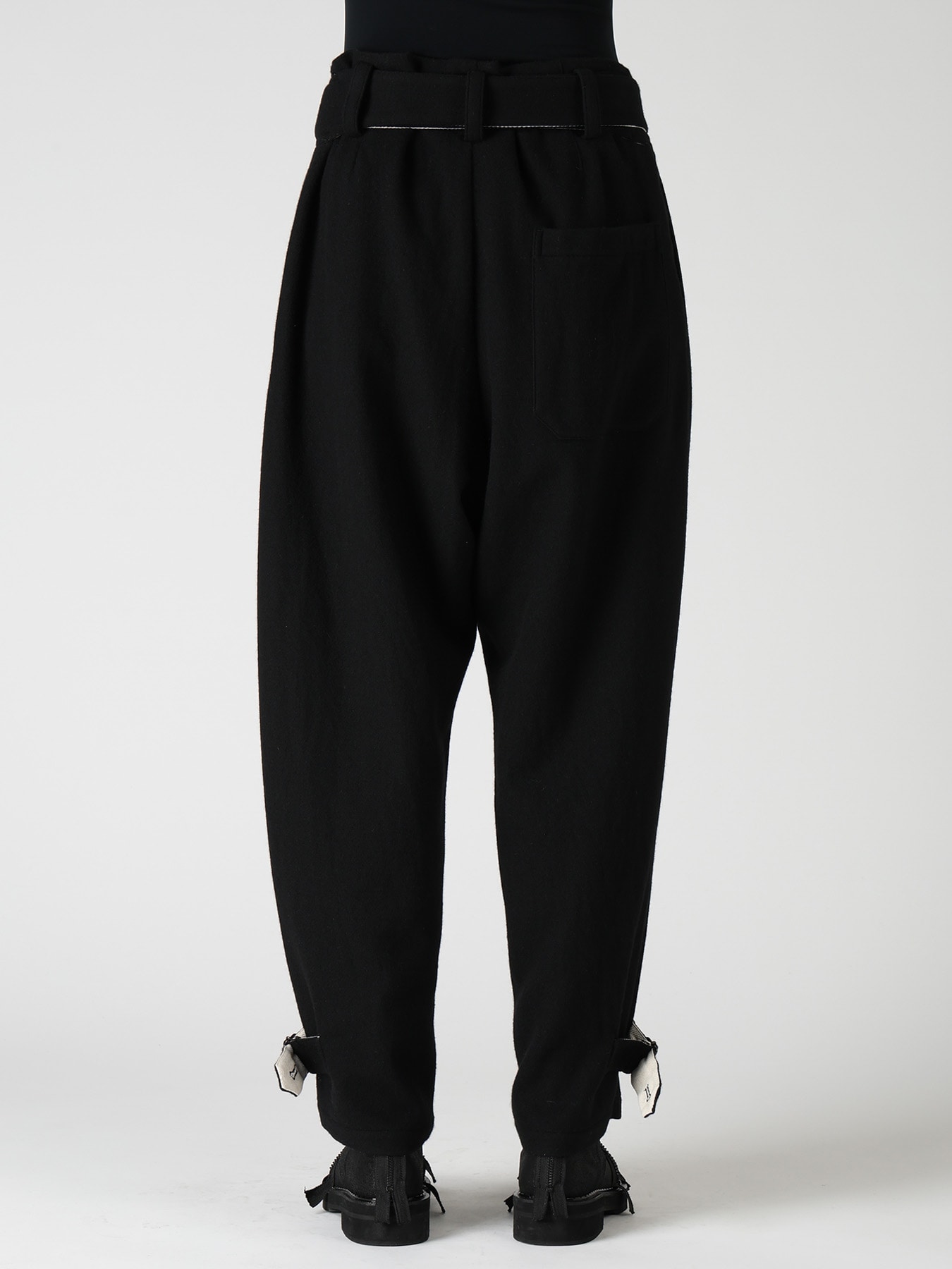 TWILL FLANNEL BELTED PANTS