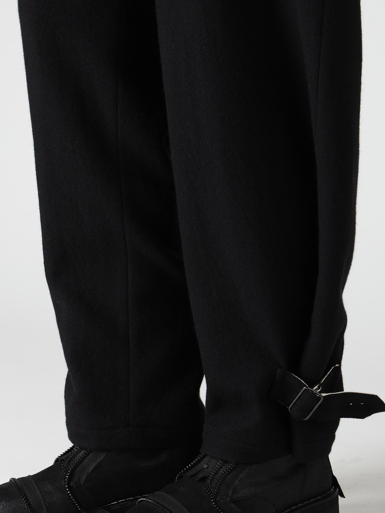 TWILL FLANNEL BELTED PANTS