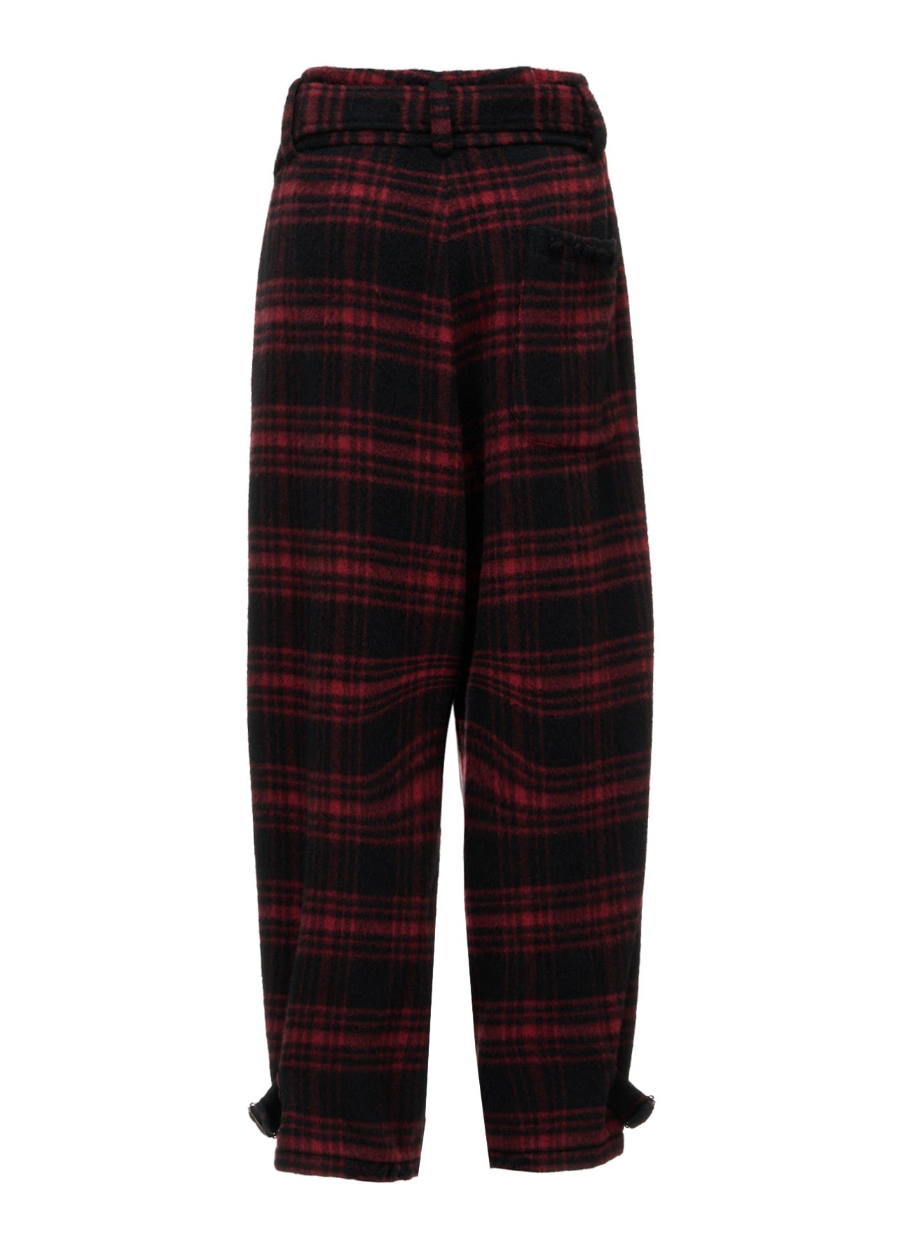 SHAGGY PLAID BELTED PANTS