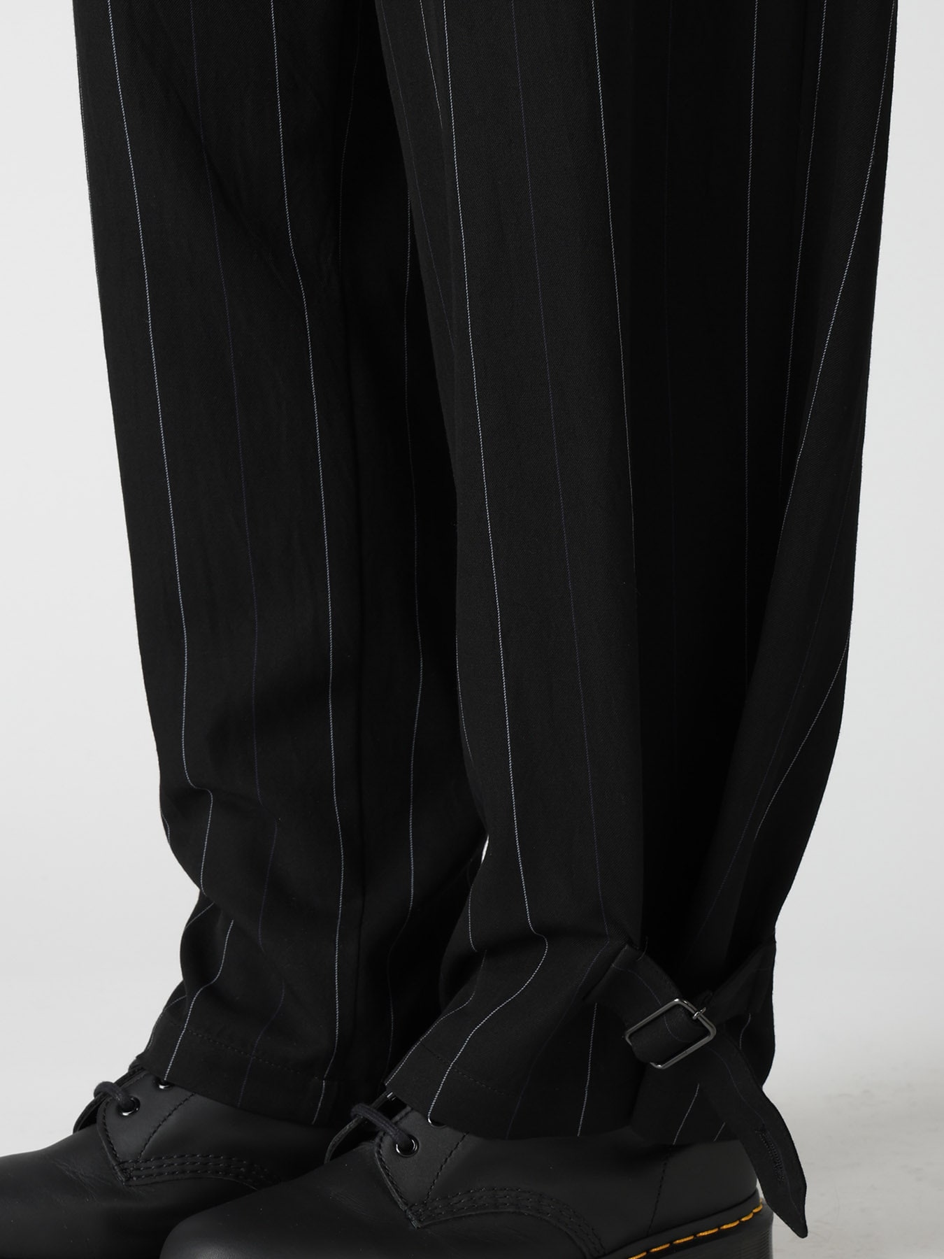 PINSTRIPE BELTED PANTS