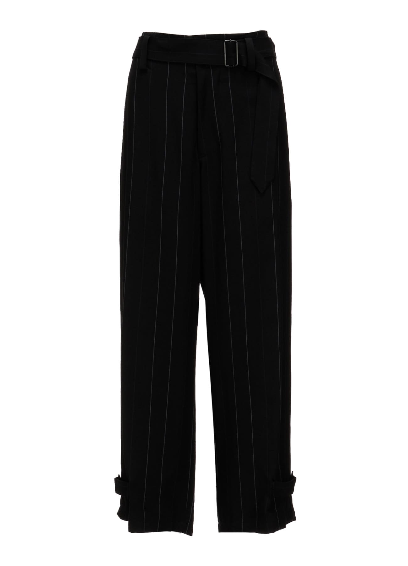 PINSTRIPE BELTED PANTS