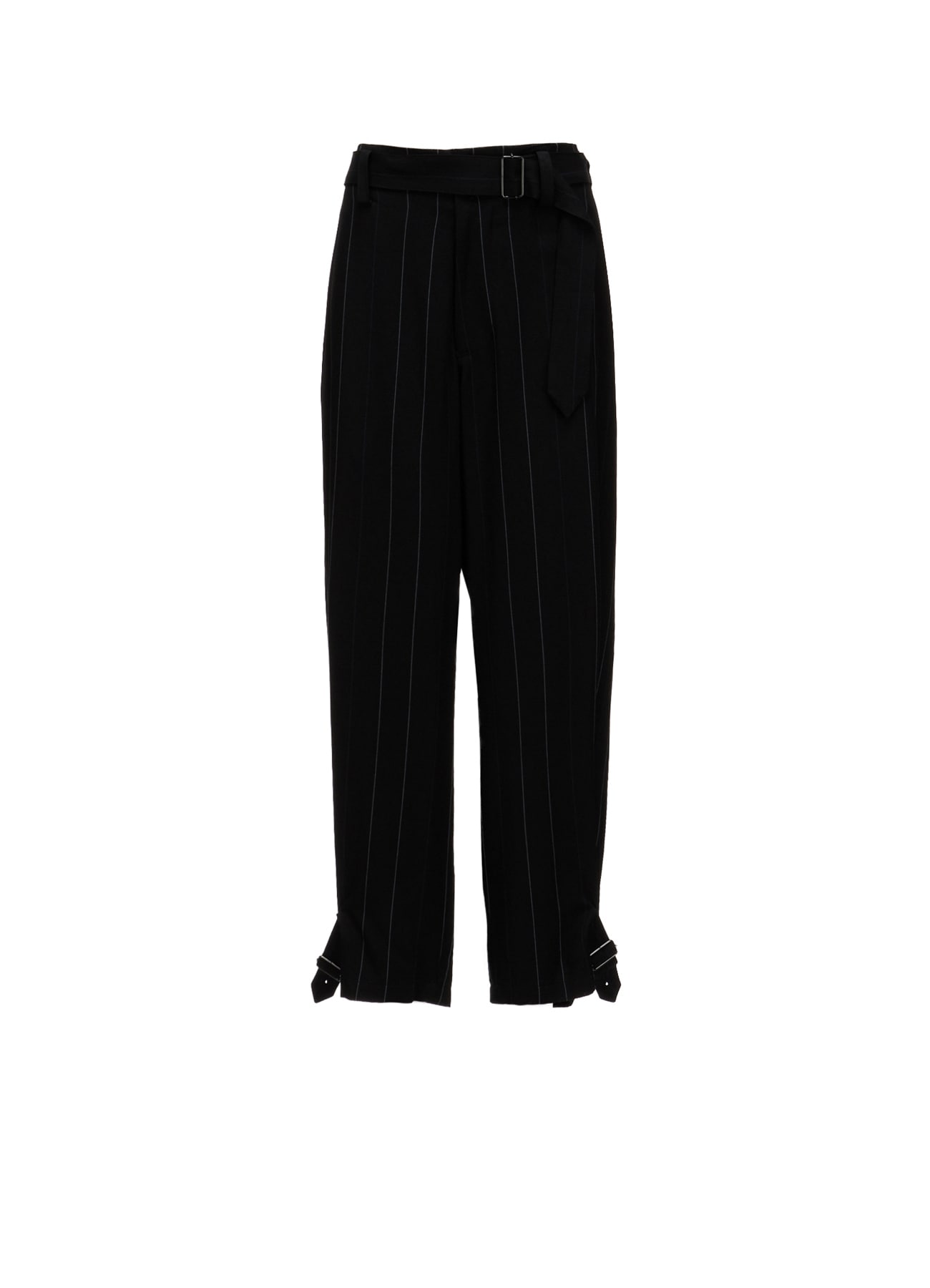 PINSTRIPE BELTED PANTS