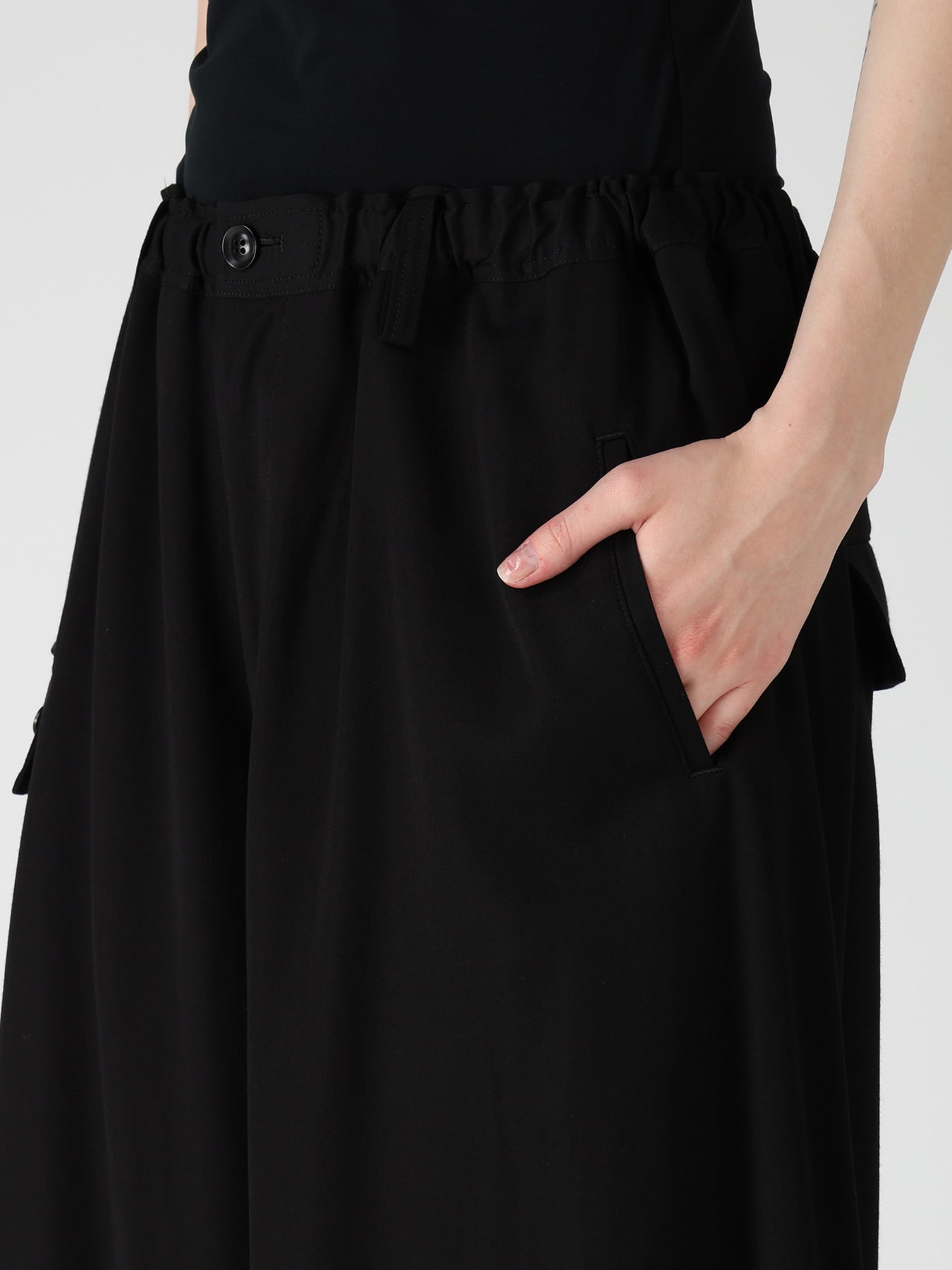 VISCOSE/TRIACETATE BLEND DETACHED PANEL PANTS
