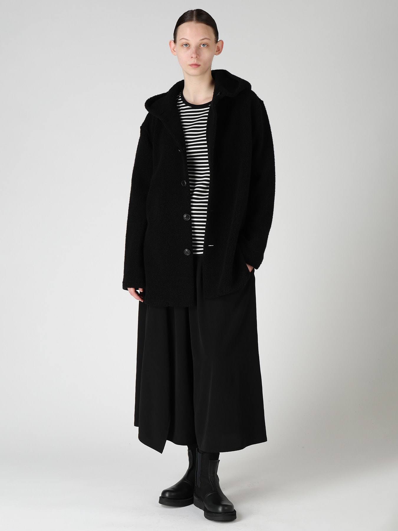 TA/PE CREPE DE CHINE DRAPE FLARE PANTS