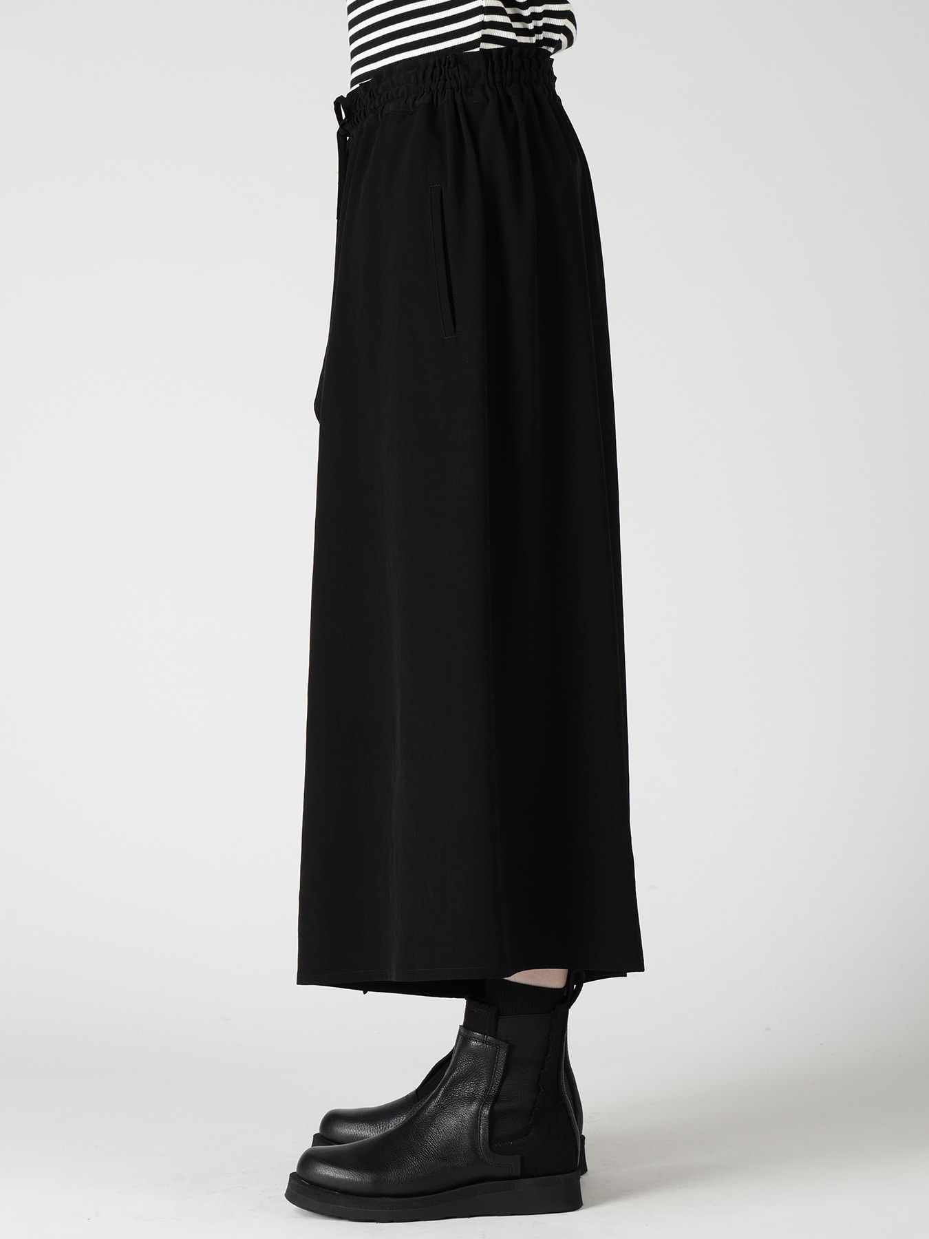 TA/PE CREPE DE CHINE DRAPE FLARE PANTS